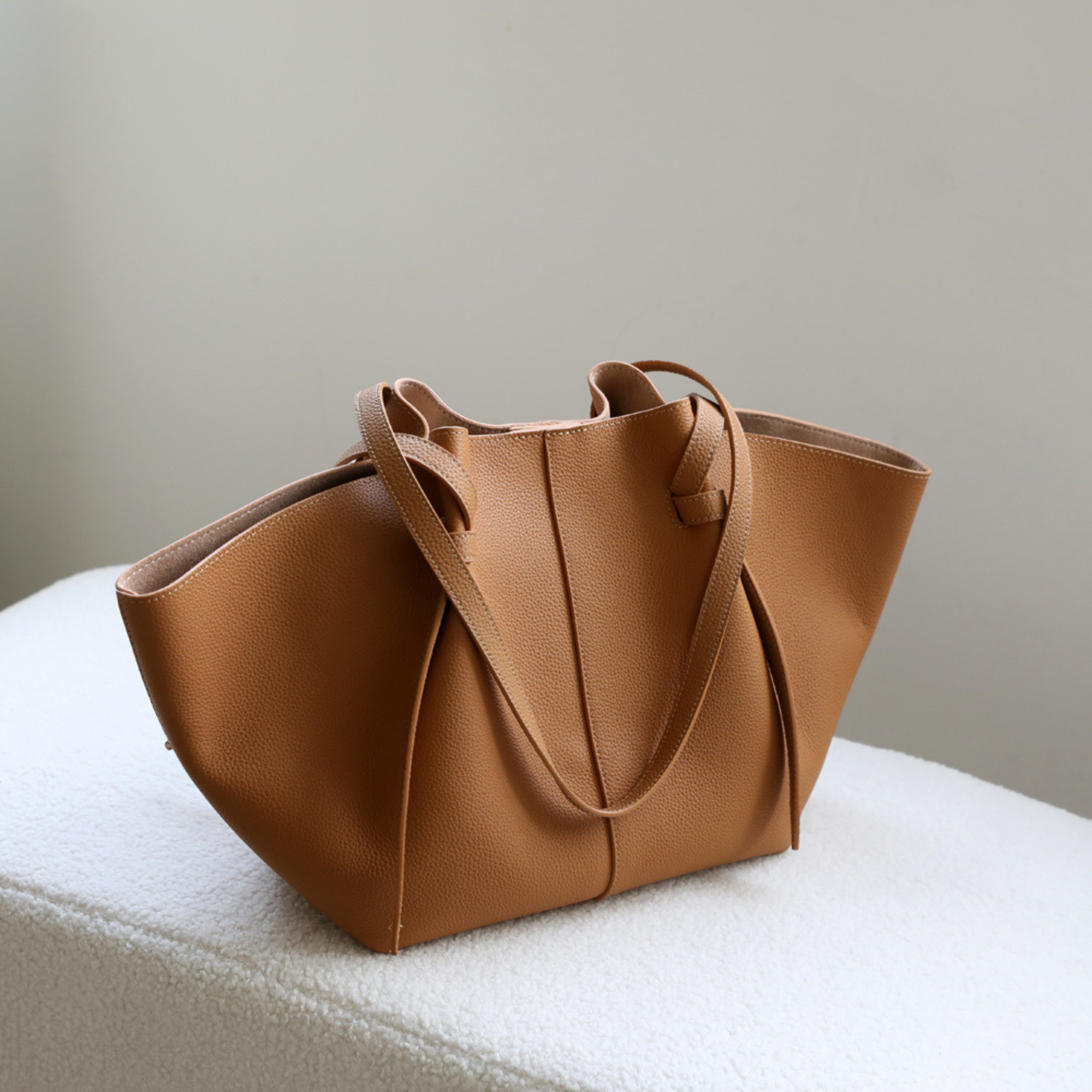 The Cinched Wing Luxury Leather Tote Bag