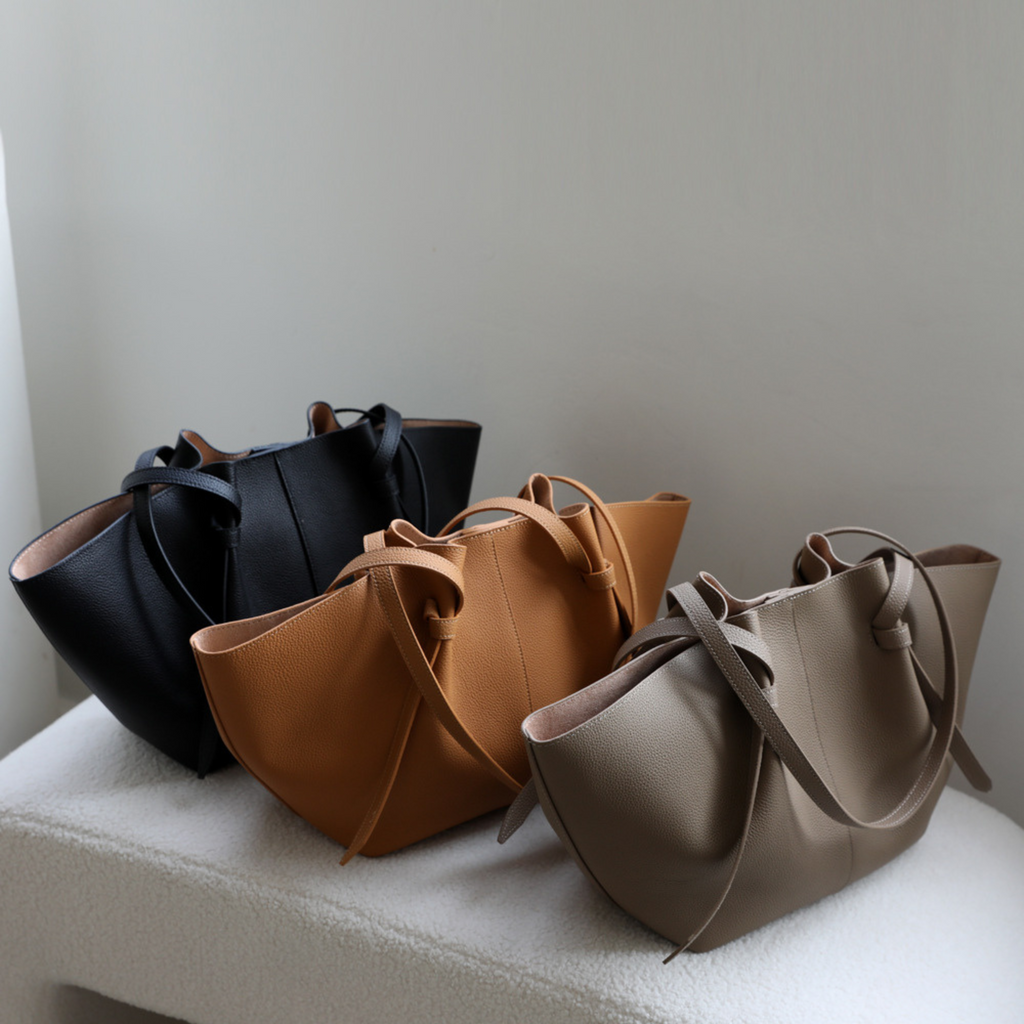 The Cinched Wing Luxury Leather Tote Bag