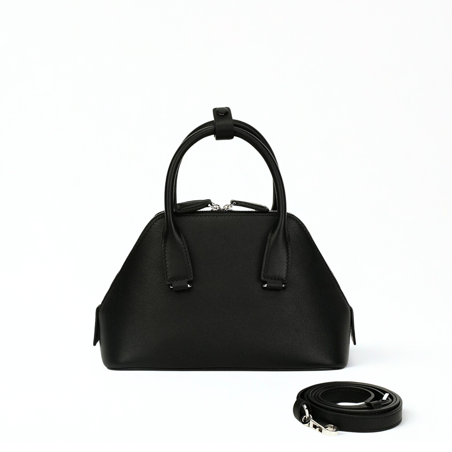 Mini Structured Leather Tote Bag