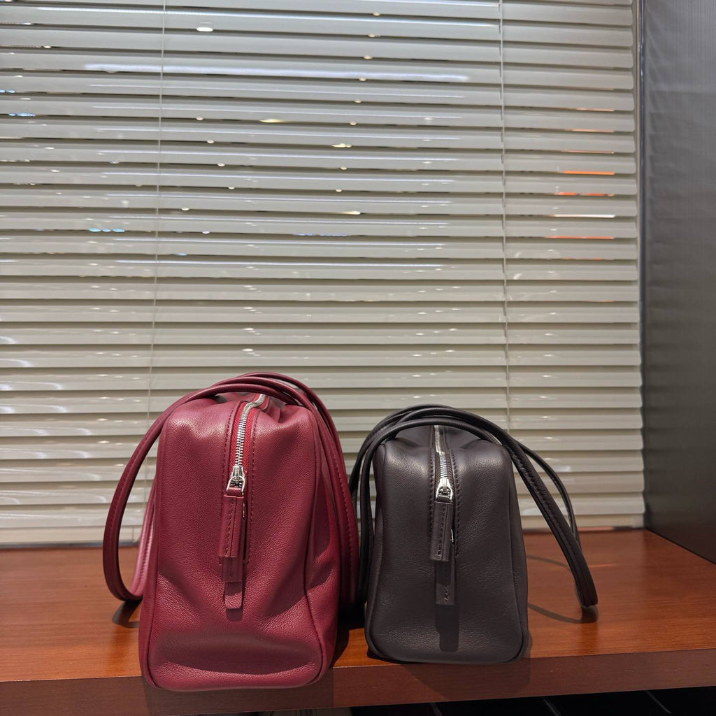 Astra Bowling Minimalist Leather Shoulder Bag