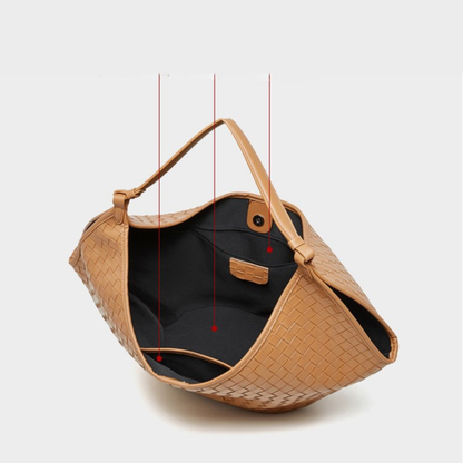 Woven Leather Hobo Shoulder Tote