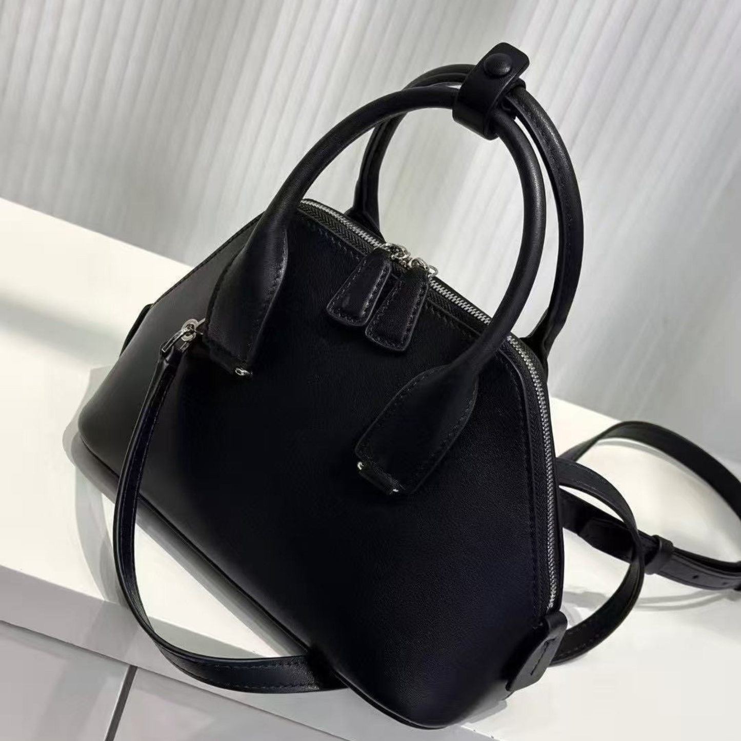 Mini Structured Leather Tote Bag