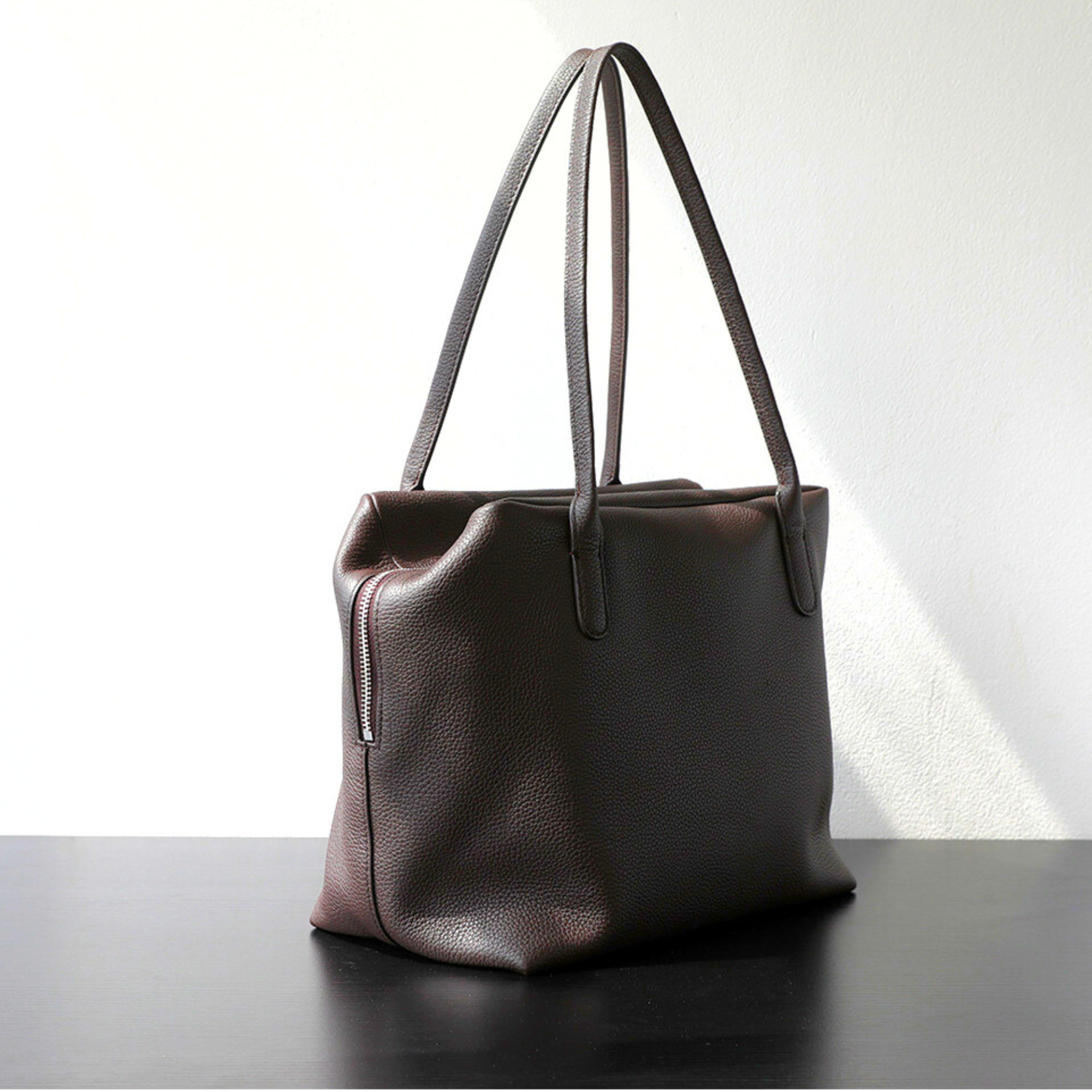 Minimalist Henri Inspired Soft‑Grain Leather Tote Bag