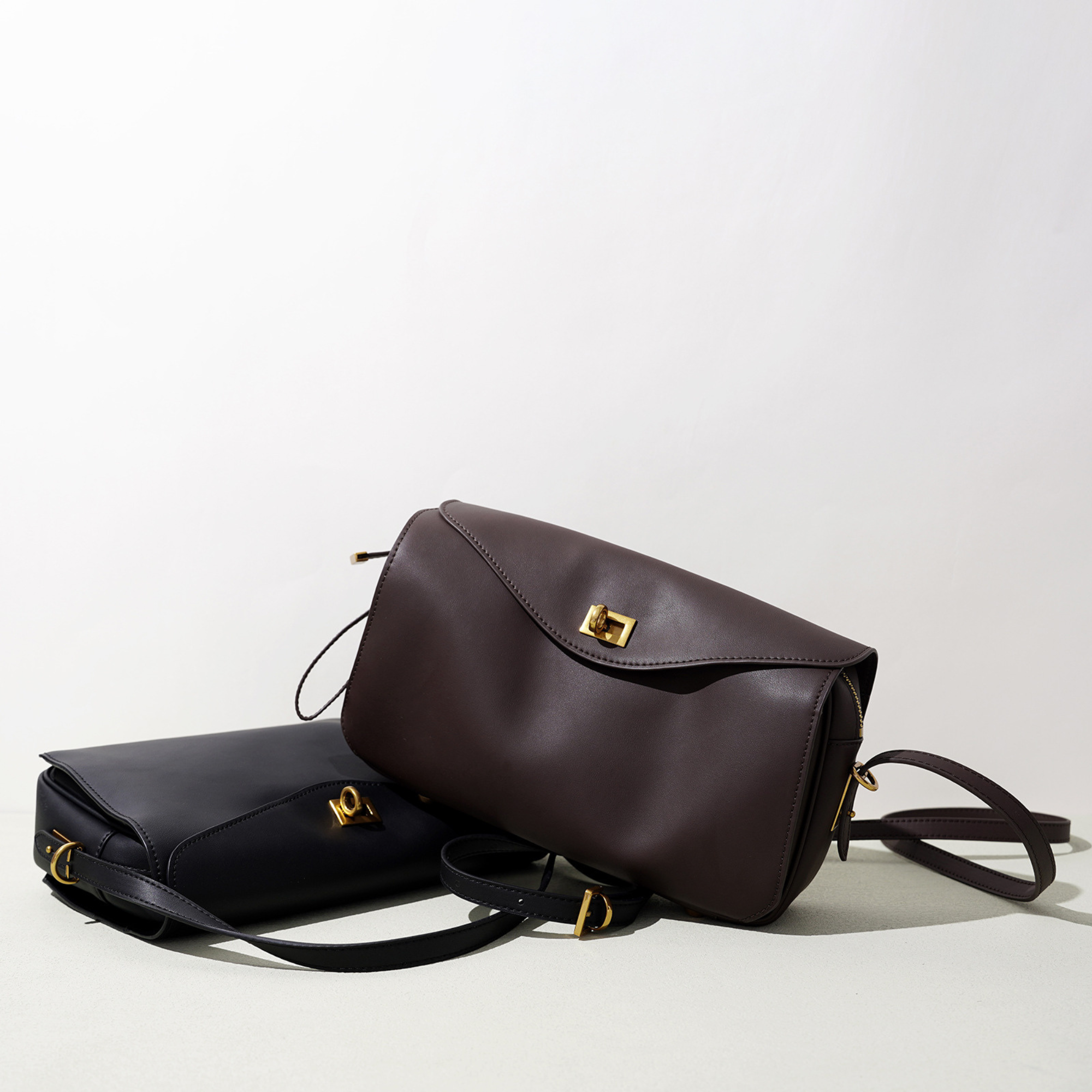 Le 7-Inspired Bowling Leather Shoulder Bag
