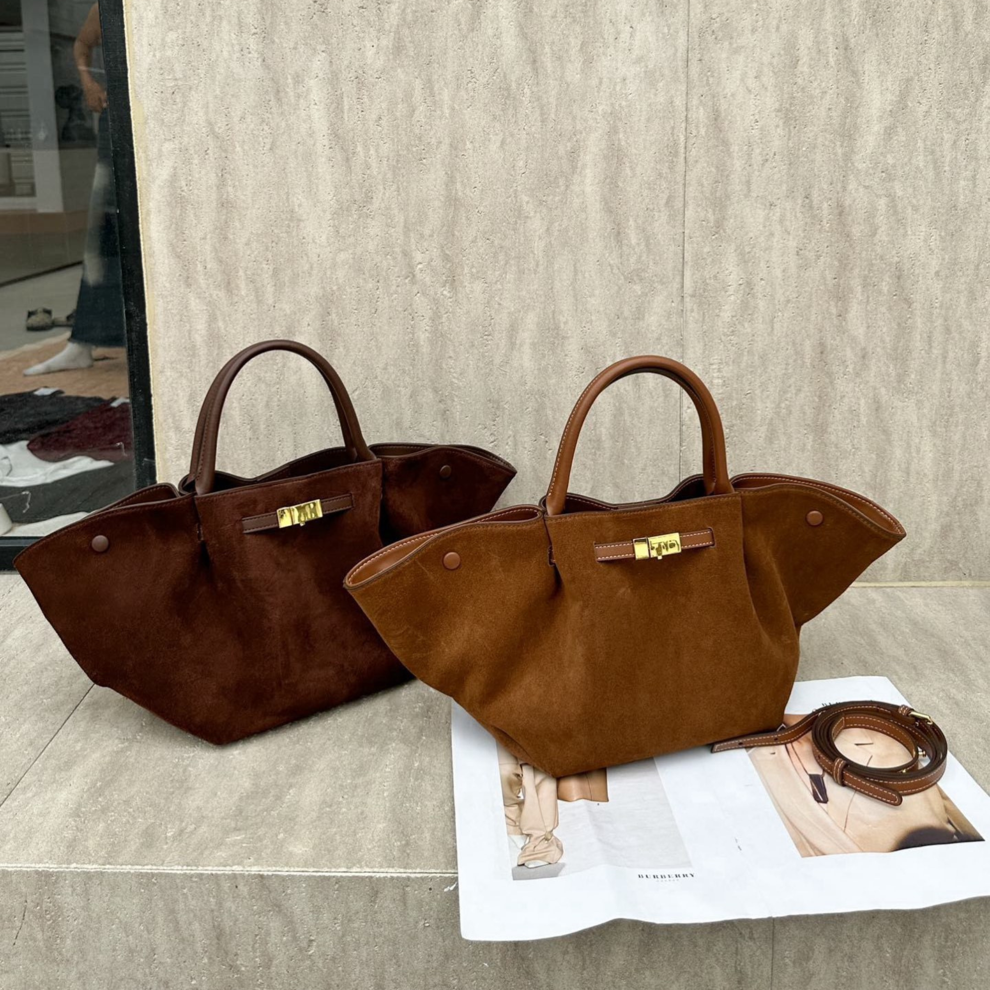 Structured Luxurious Leather Tote Bag