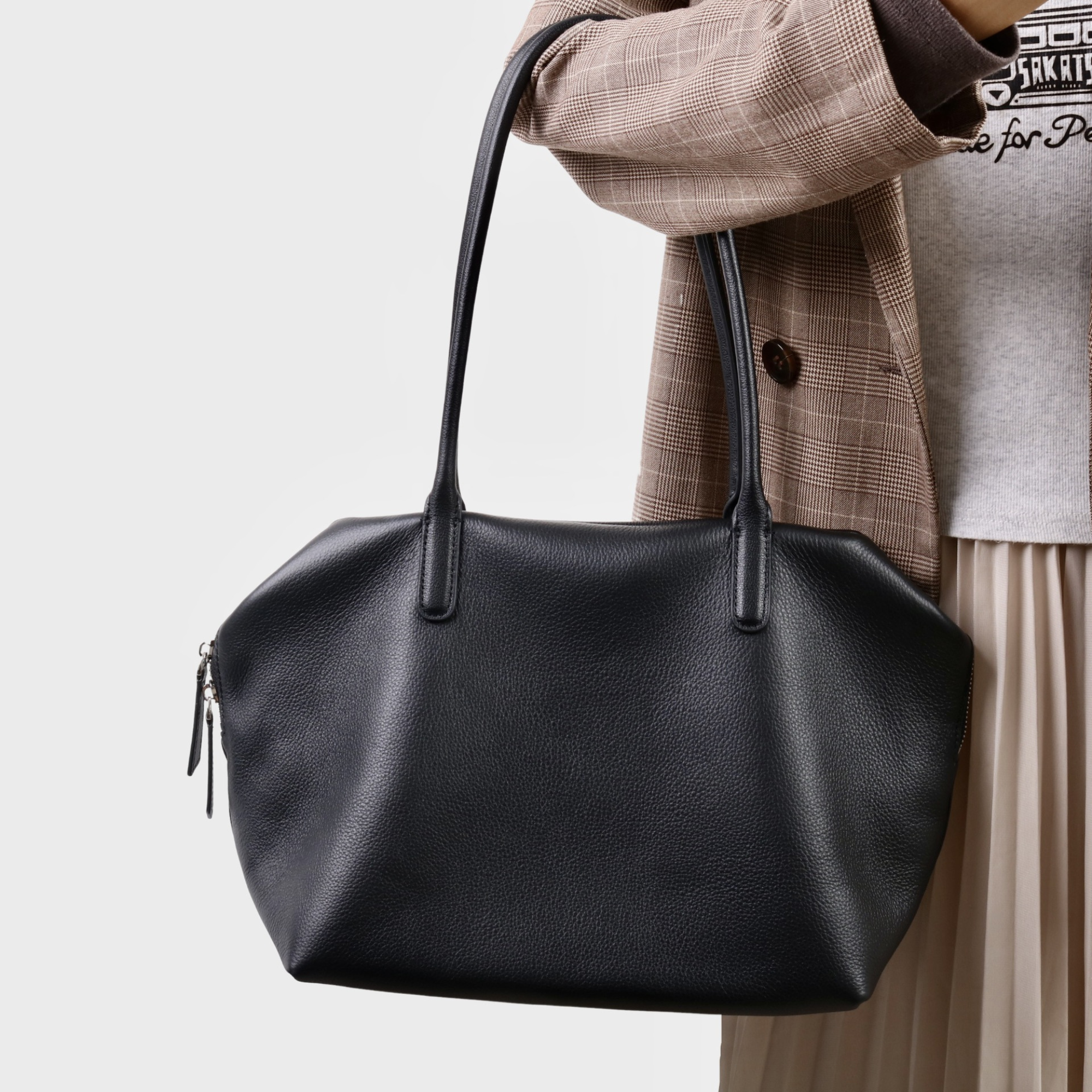 Minimalist Henri Inspired Soft‑Grain Leather Tote Bag