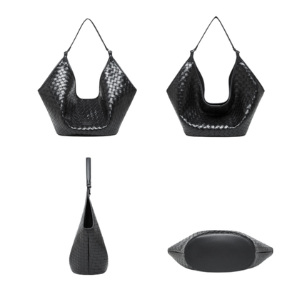 Woven Leather Hobo Shoulder Tote