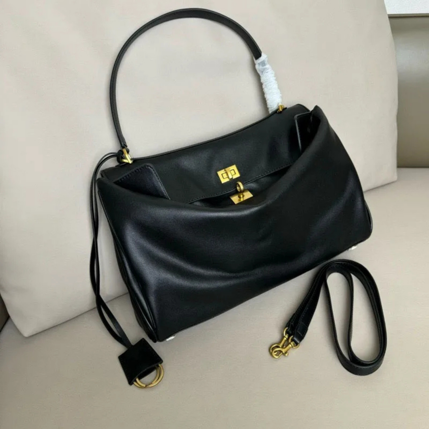 Women's BALENCIAGA-RODEO Inspired Leather Handbag