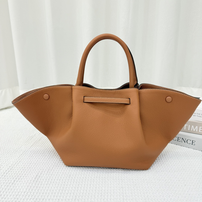 Structured Leather Tote Bag