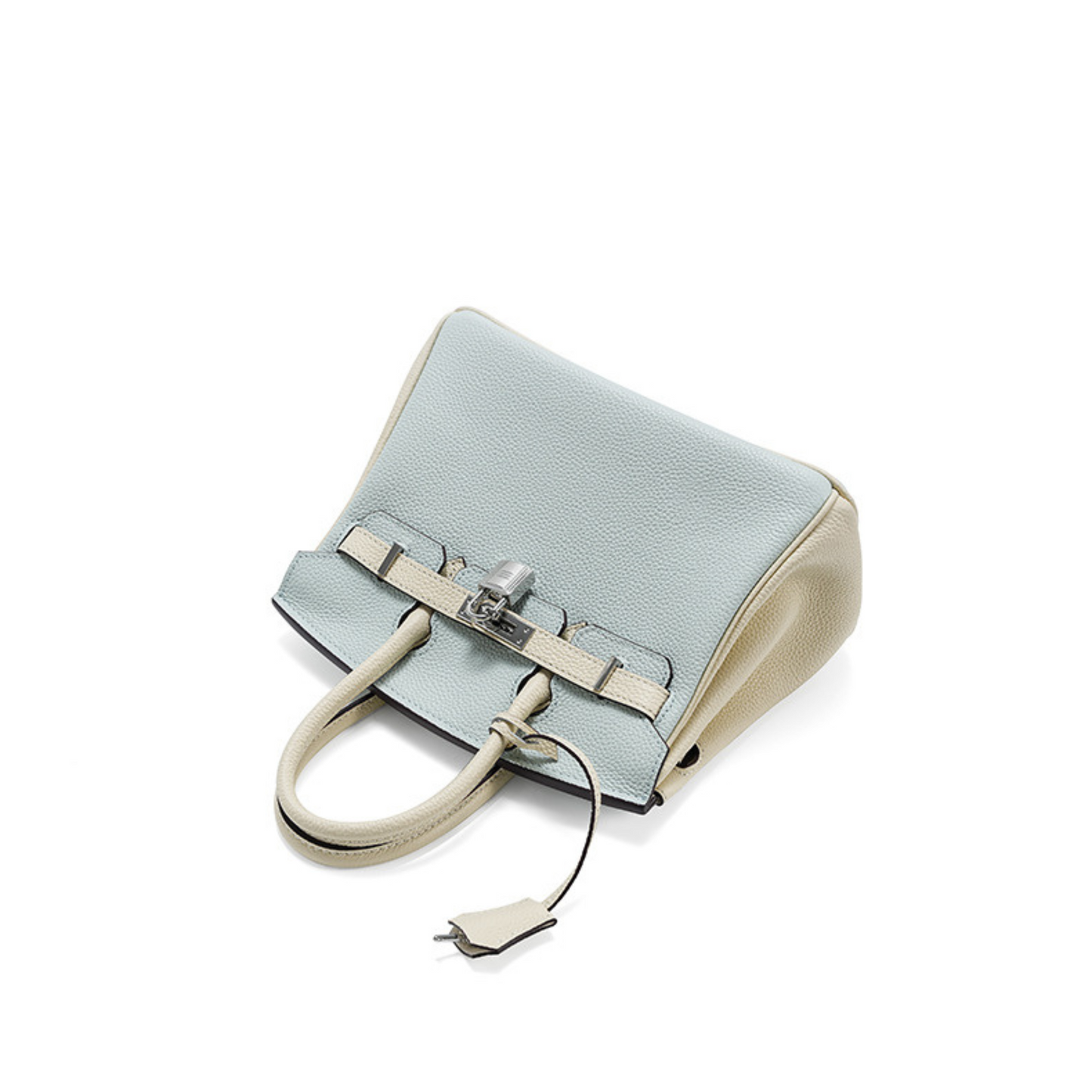 The Hermes Togo Birkin inspired Blue & White Combo Luxurious Leather Bag