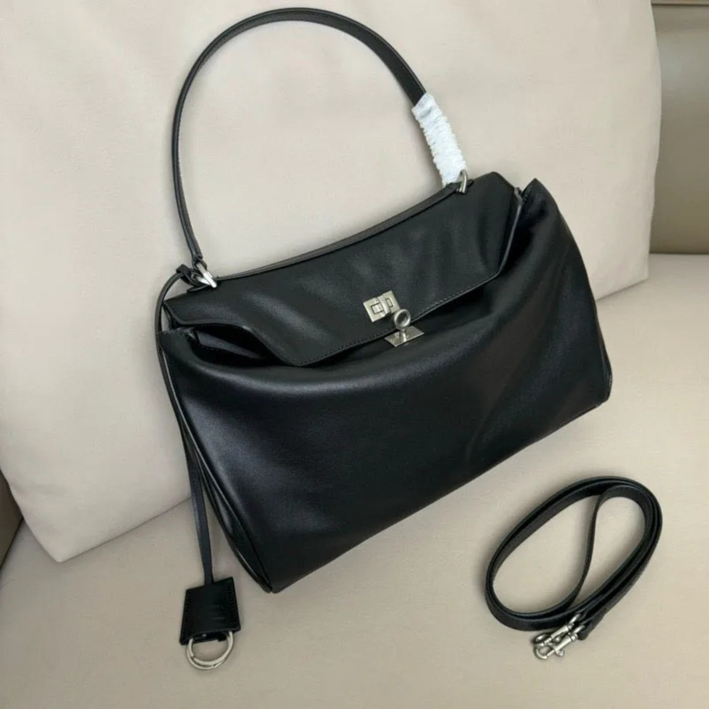 Bolso de mano de piel inspirado en BALENCIAGA-RODEO para mujer