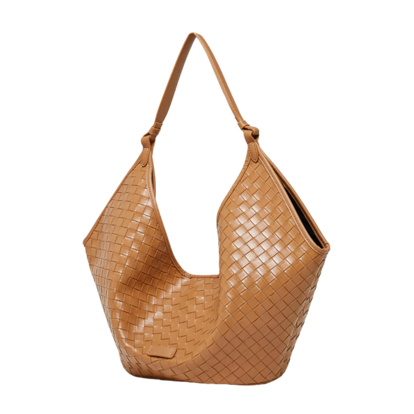 Woven Leather Hobo Shoulder Tote