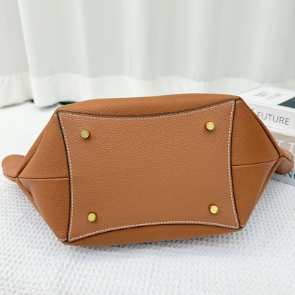 Structured Leather Tote Bag