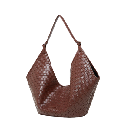 Woven Leather Hobo Shoulder Tote