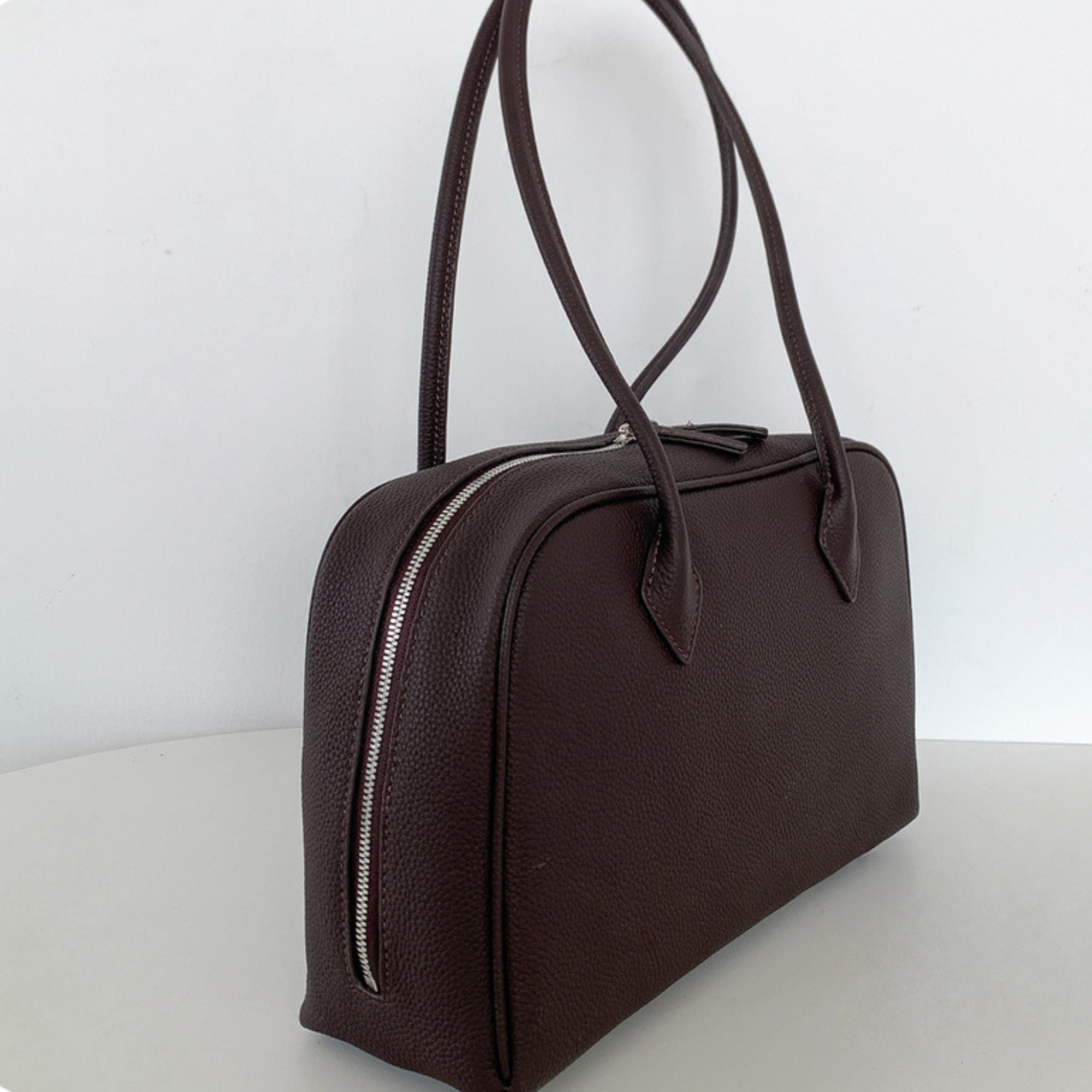 Classic Large Leather Bowling Bag