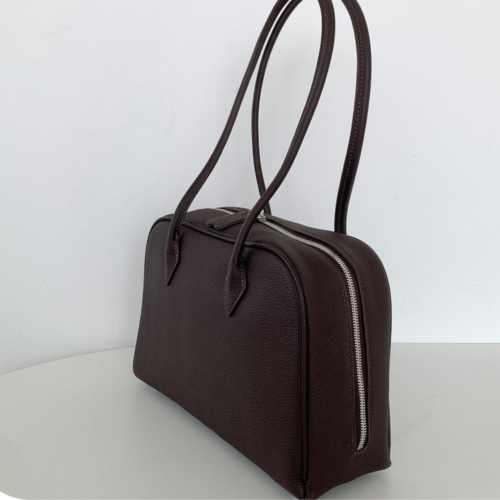 Classic Large Leather Bowling Bag