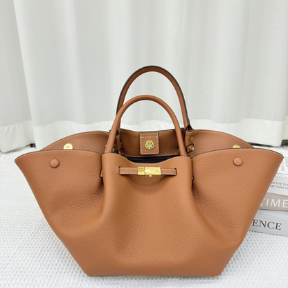 Structured Leather Tote Bag