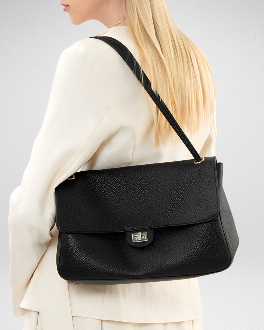 MaxiFlap Leather Shoulder Bag