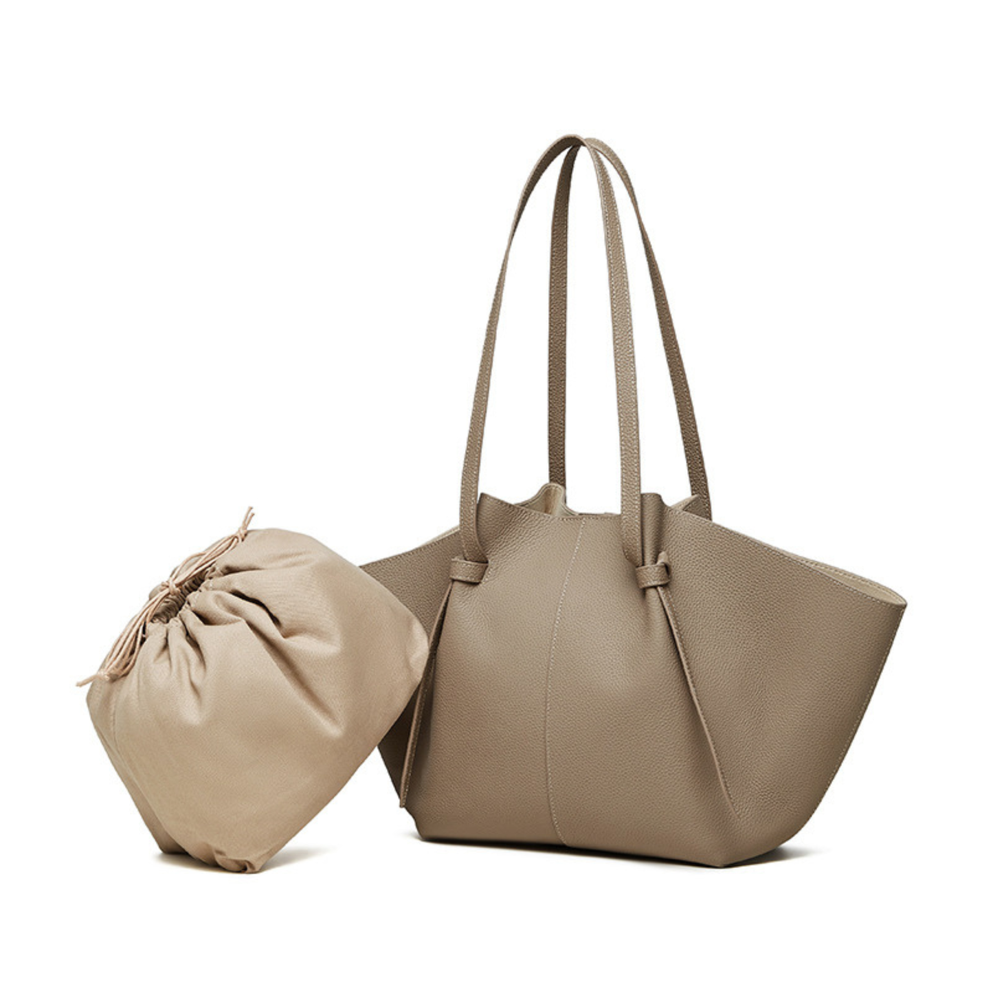 The Cinched Wing Luxury Leather Tote Bag
