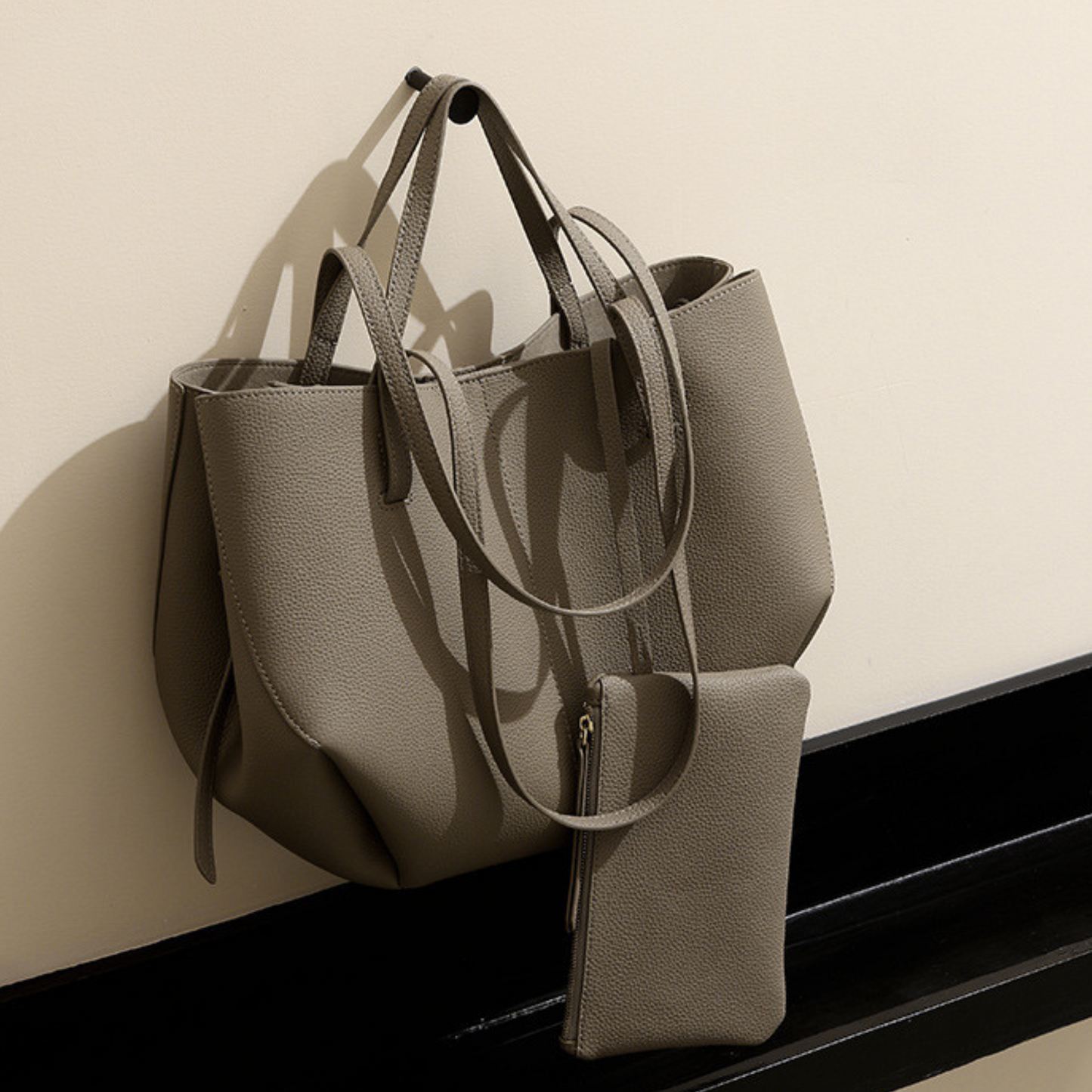 Polène Cyme inspired Textured Leather Bag