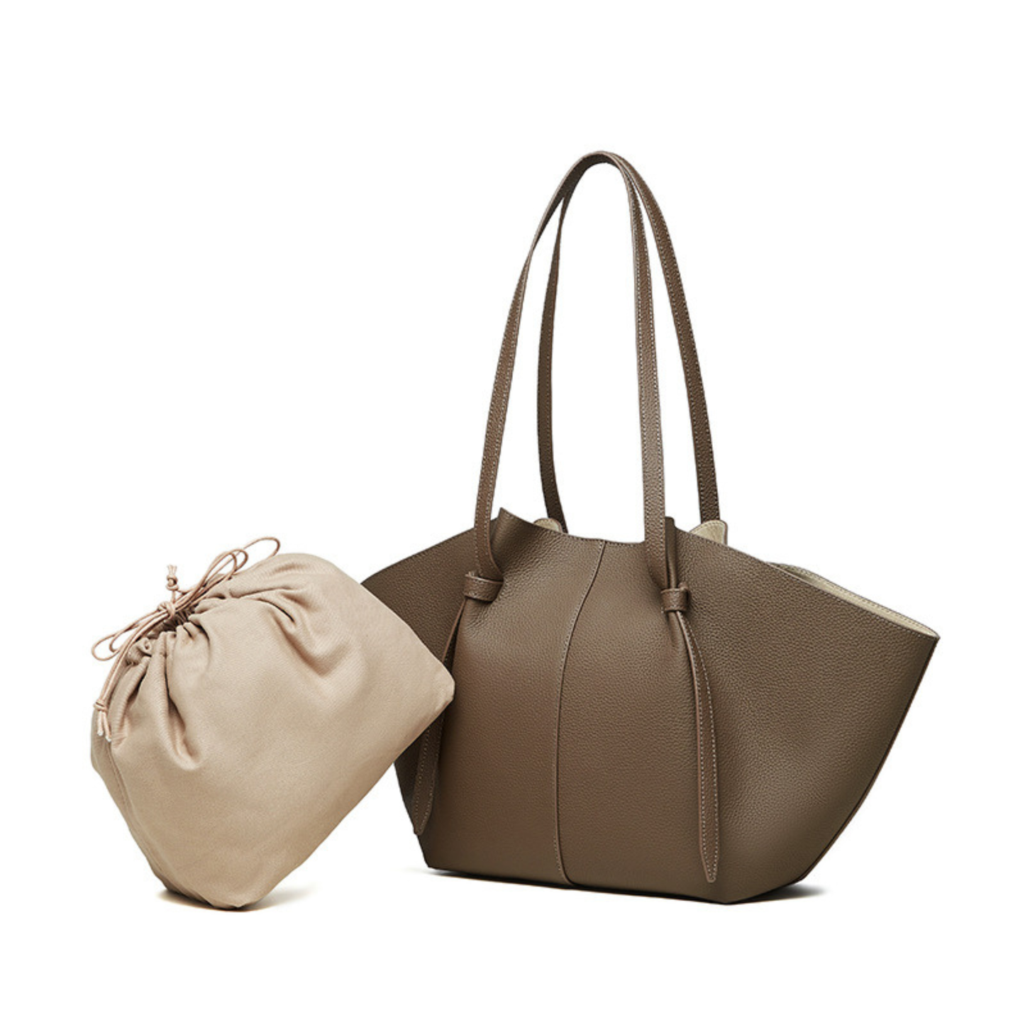 The Cinched Wing Luxury Leather Tote Bag