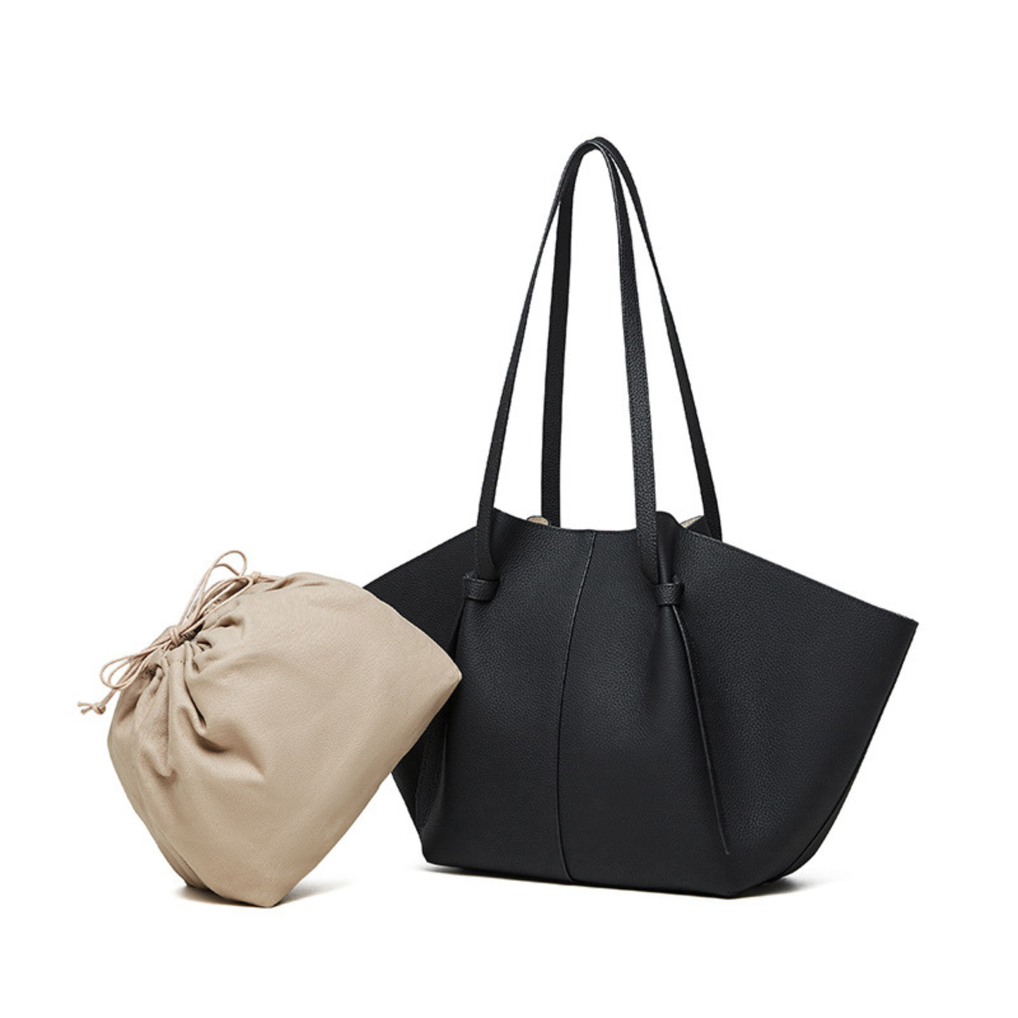 The Cinched Wing Luxury Leather Tote Bag