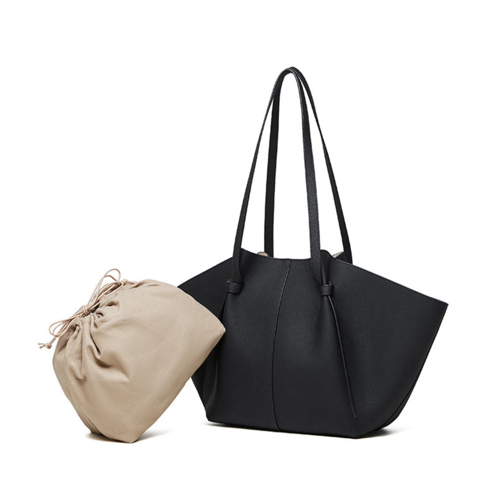 The Cinched Wing Luxury Leather Tote Bag