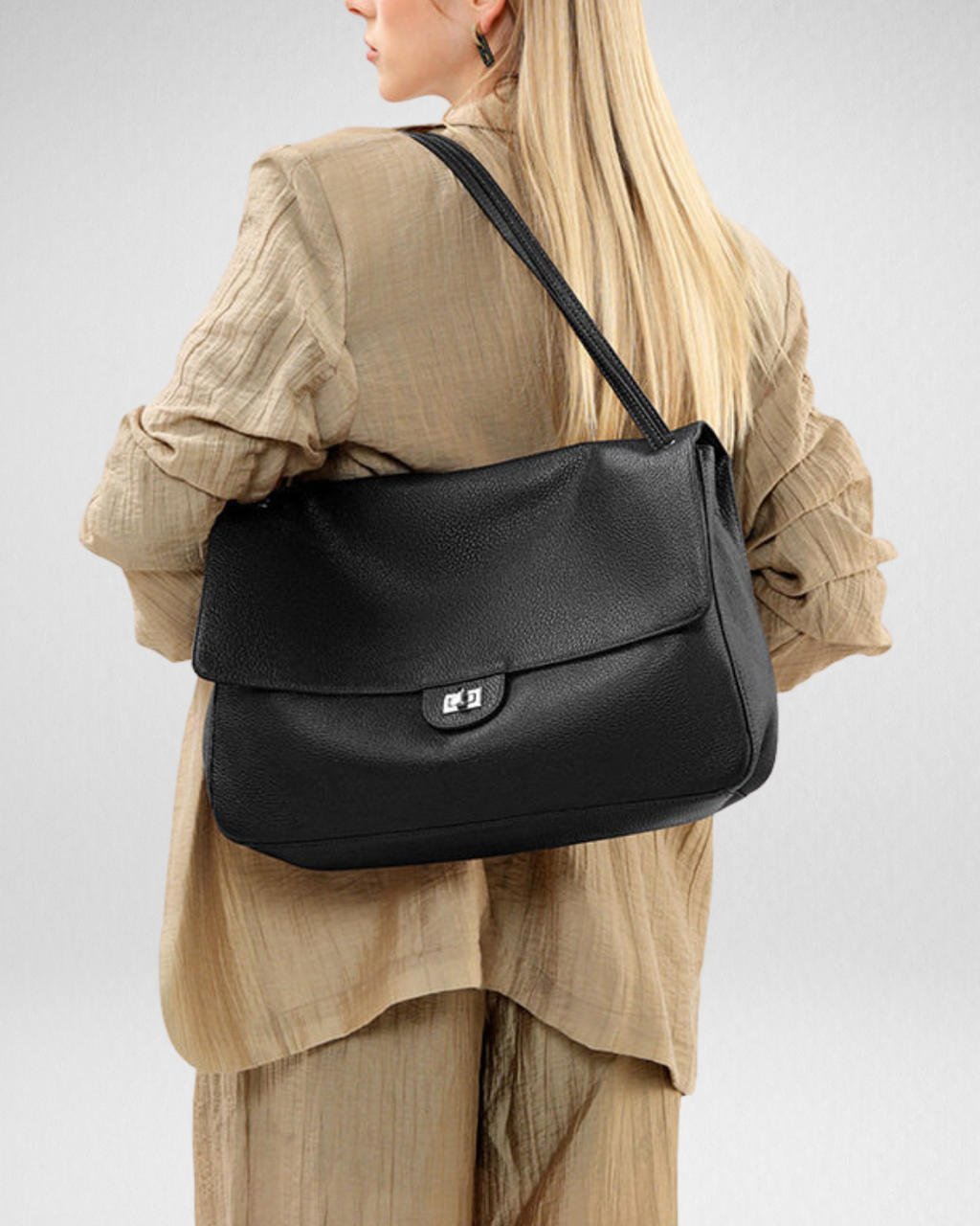 MaxiFlap Leather Shoulder Bag