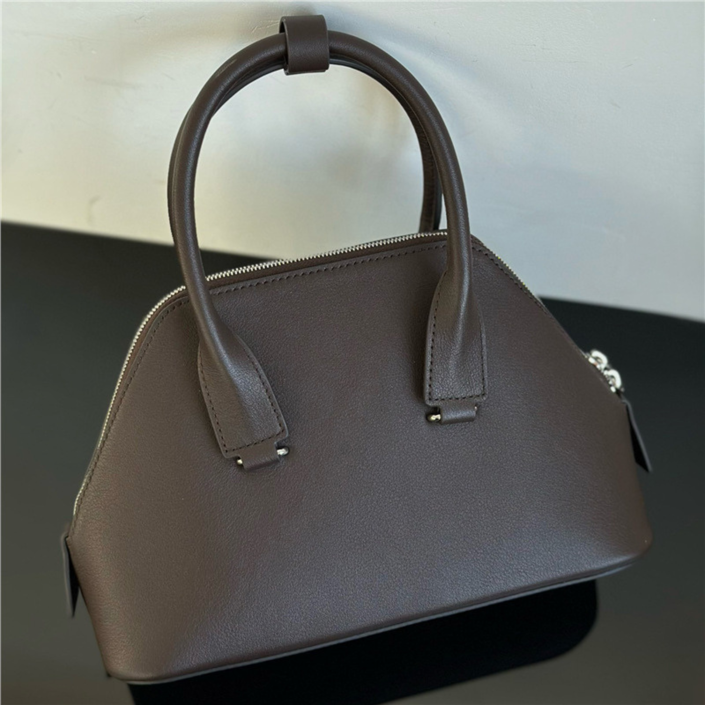 Mini Structured Leather Tote Bag