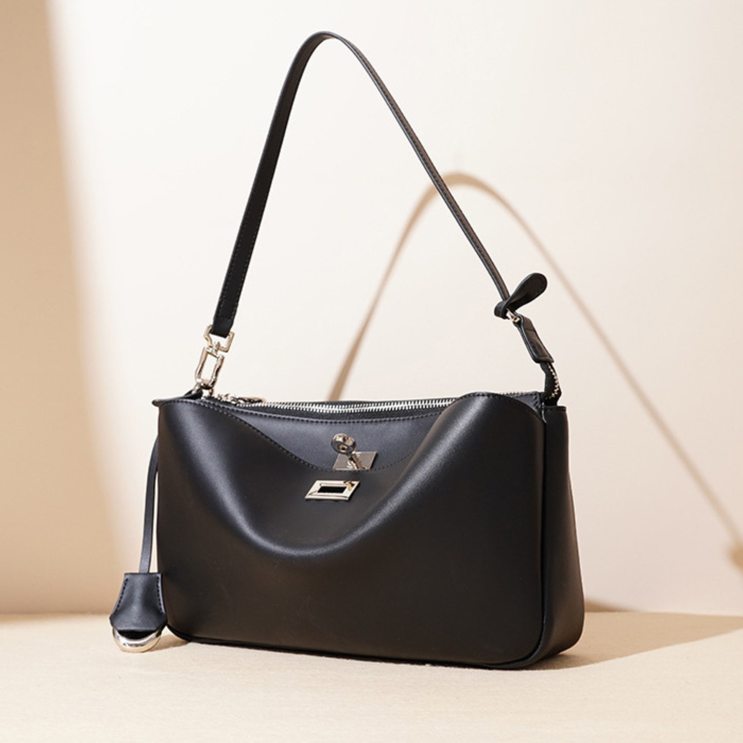 Nano Sling‑Style Leather Shoulder Bag with Flap