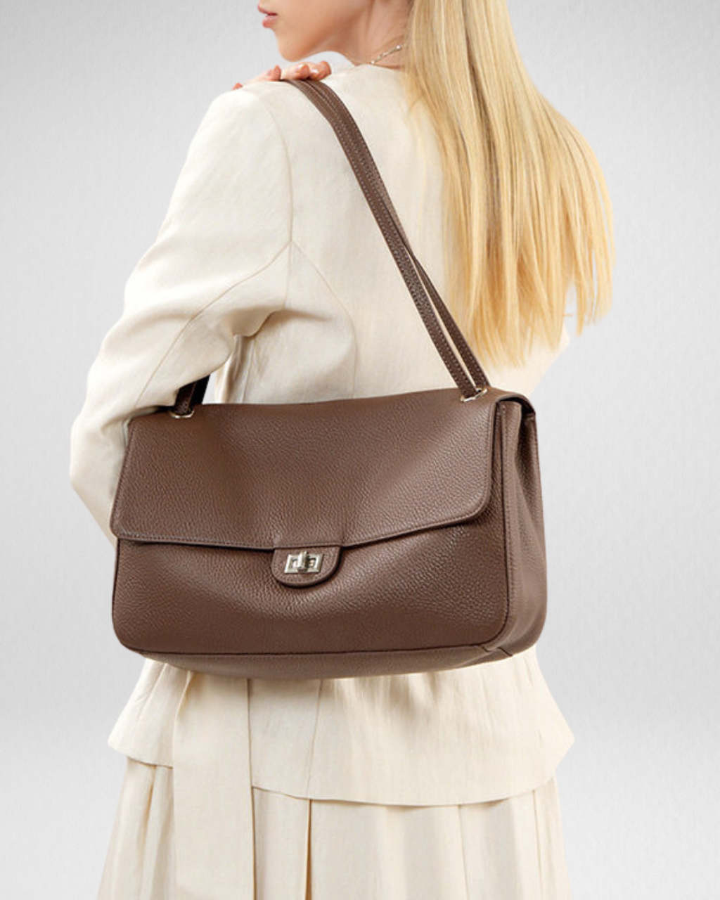 MaxiFlap Leather Shoulder Bag