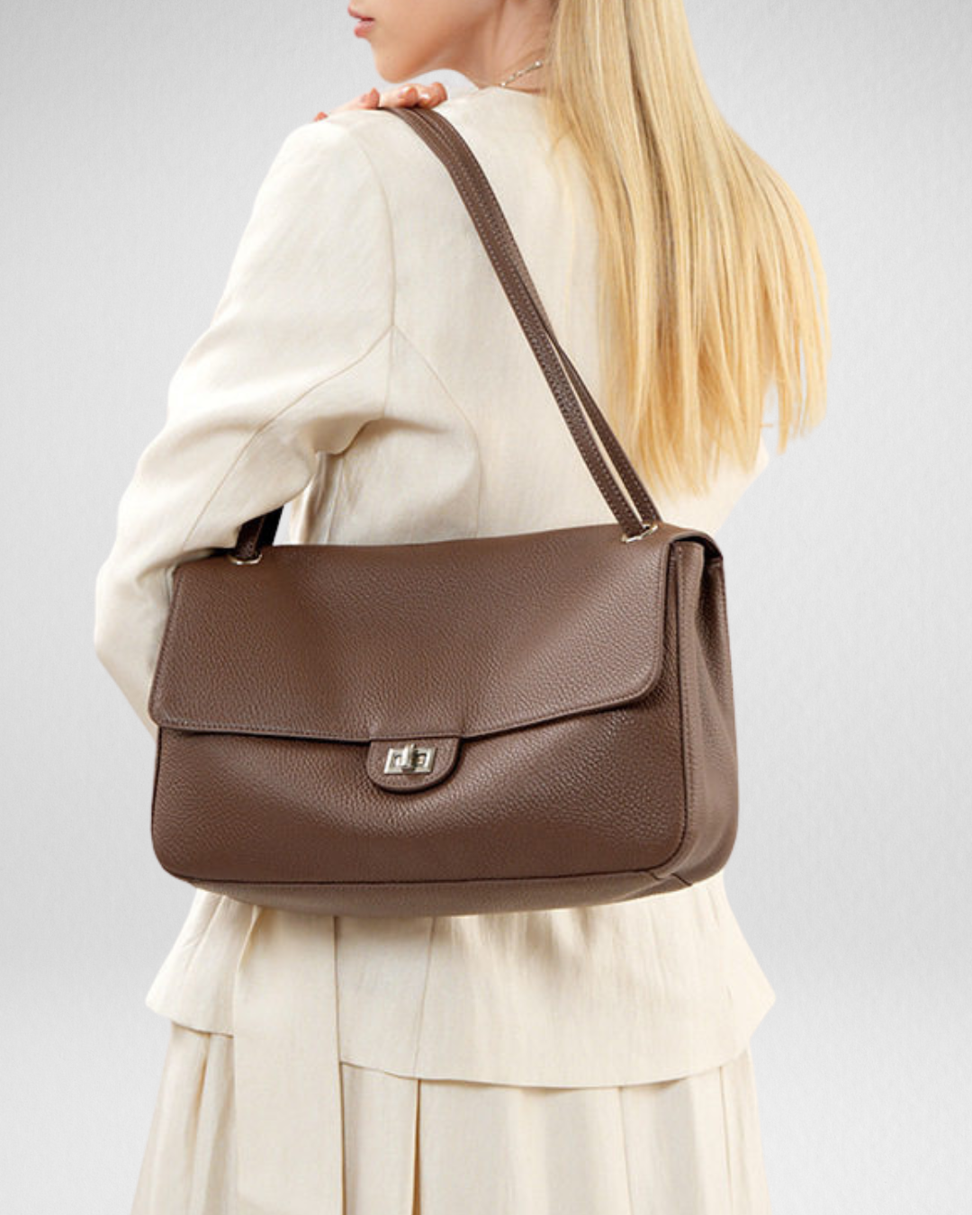 MaxiFlap Leather Shoulder Bag