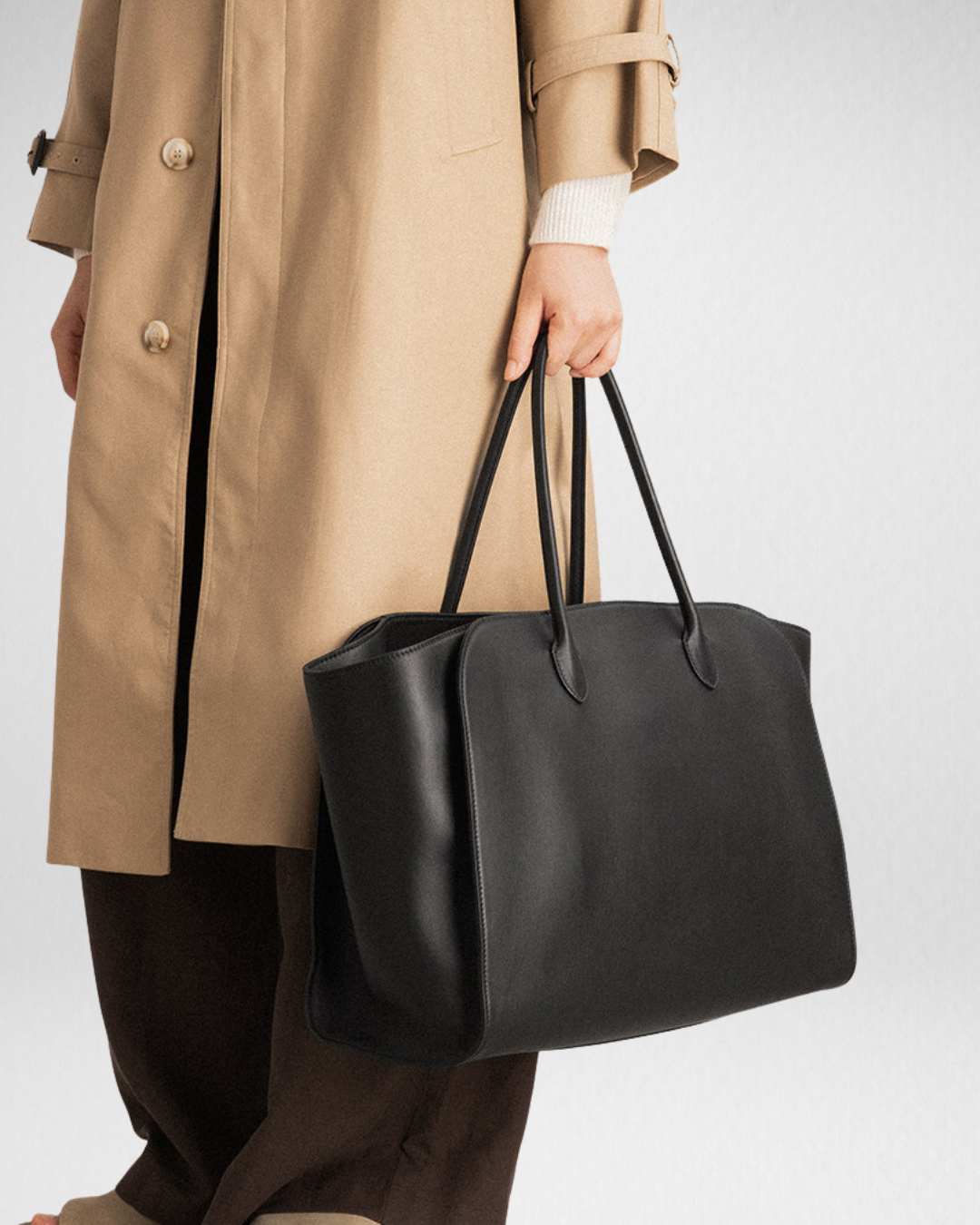 Die „Row-Margaux-inspirierte“ luxuriöse Leder-Tragetasche