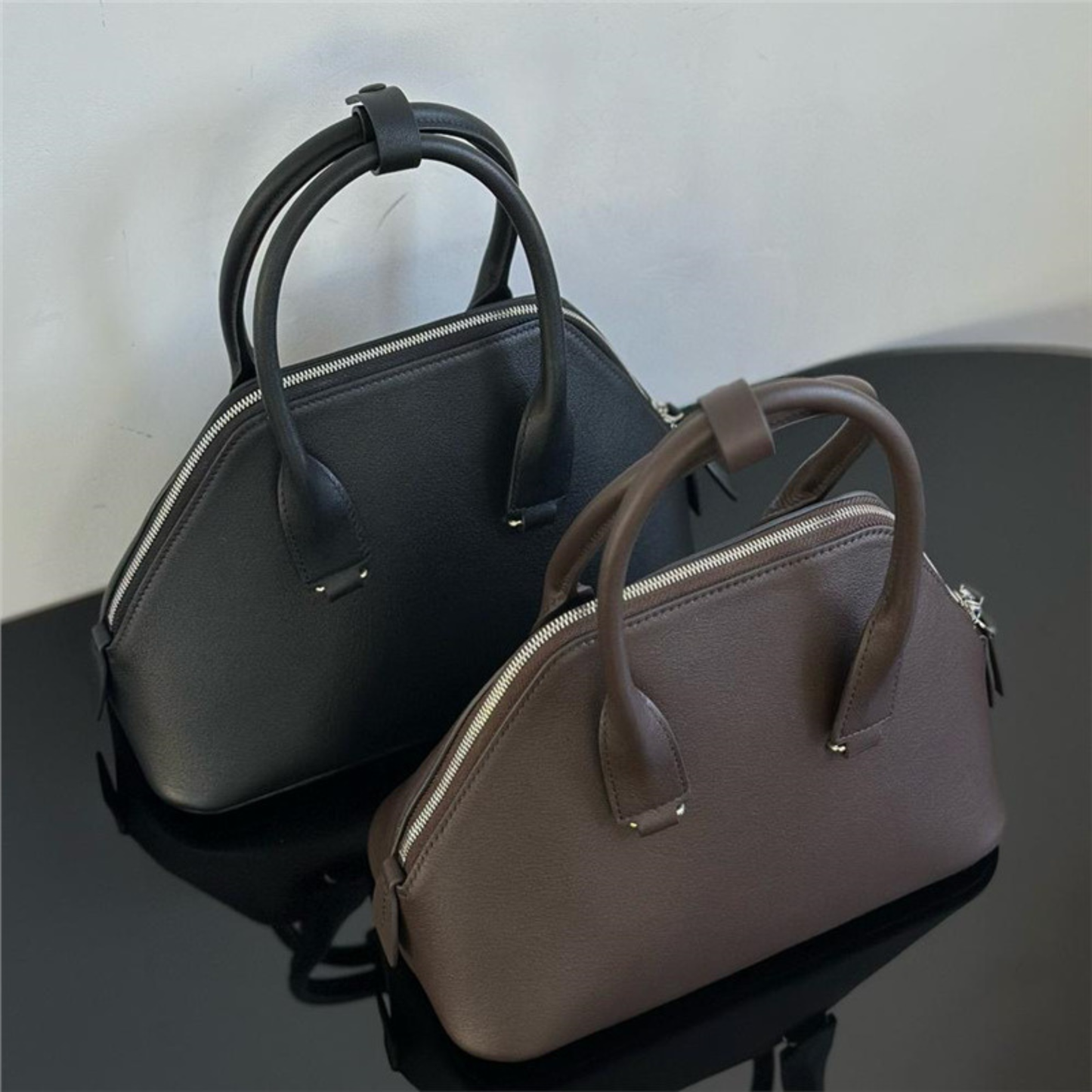 Mini Structured Leather Tote Bag