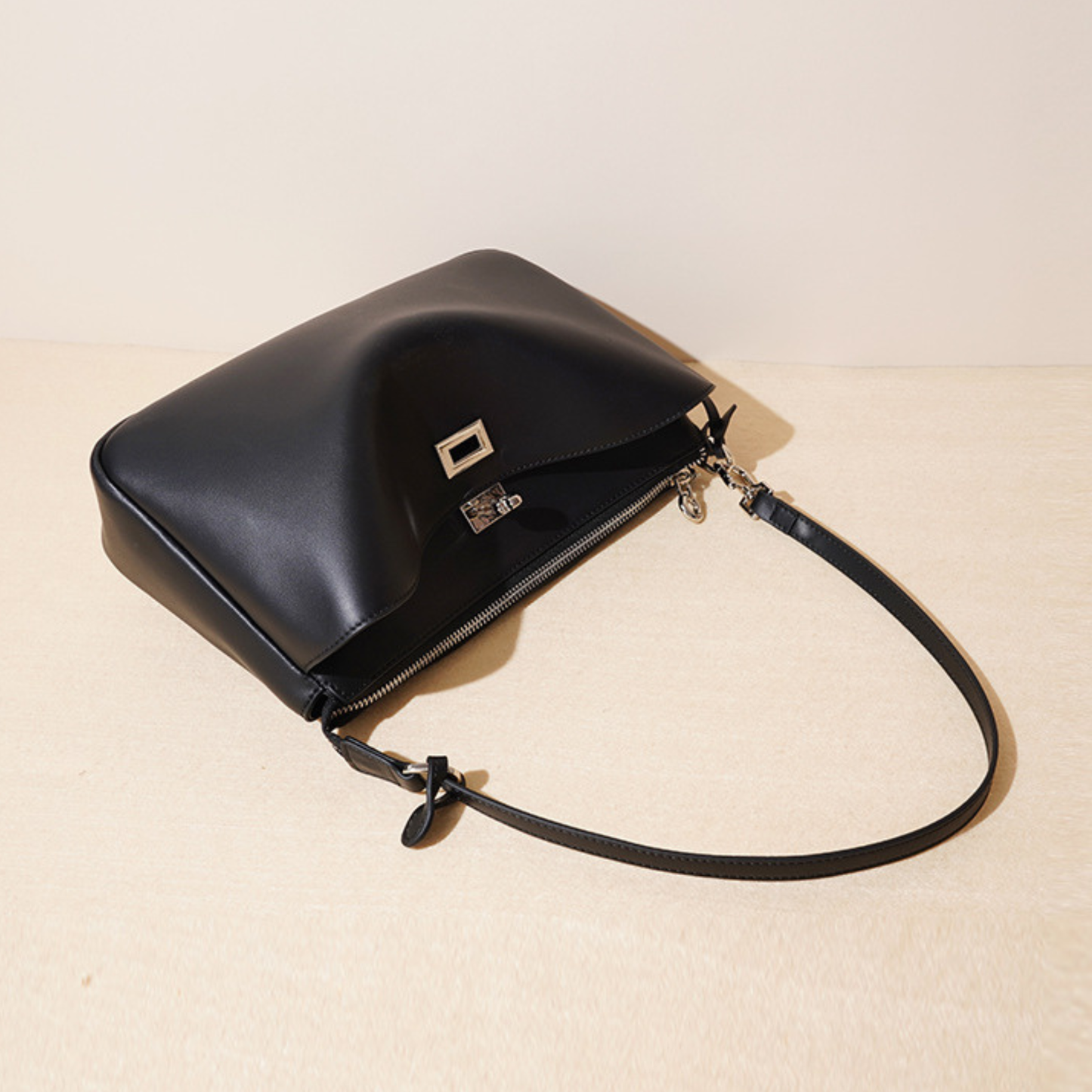Nano Sling‑Style Leather Shoulder Bag with Flap
