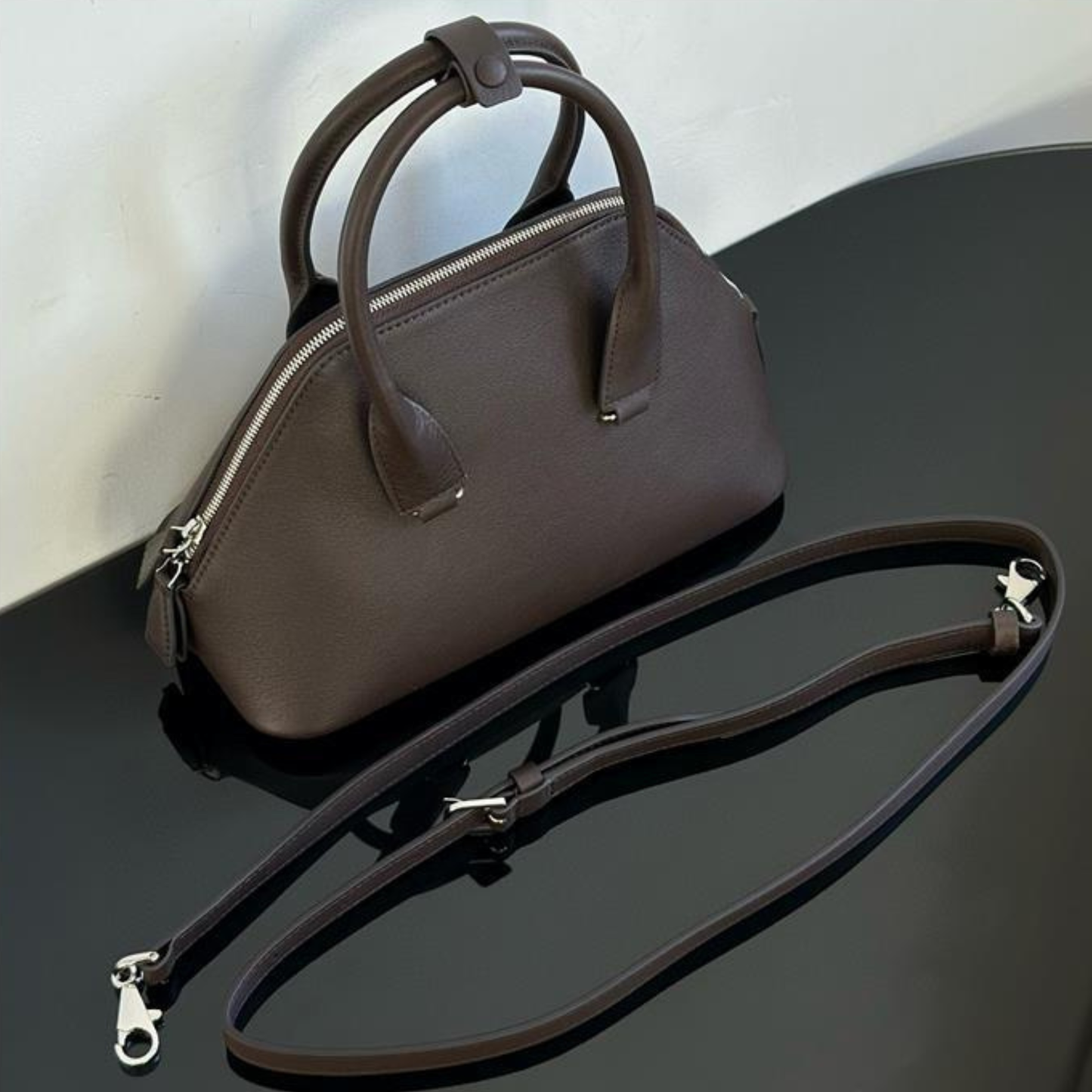 Mini Structured Leather Tote Bag