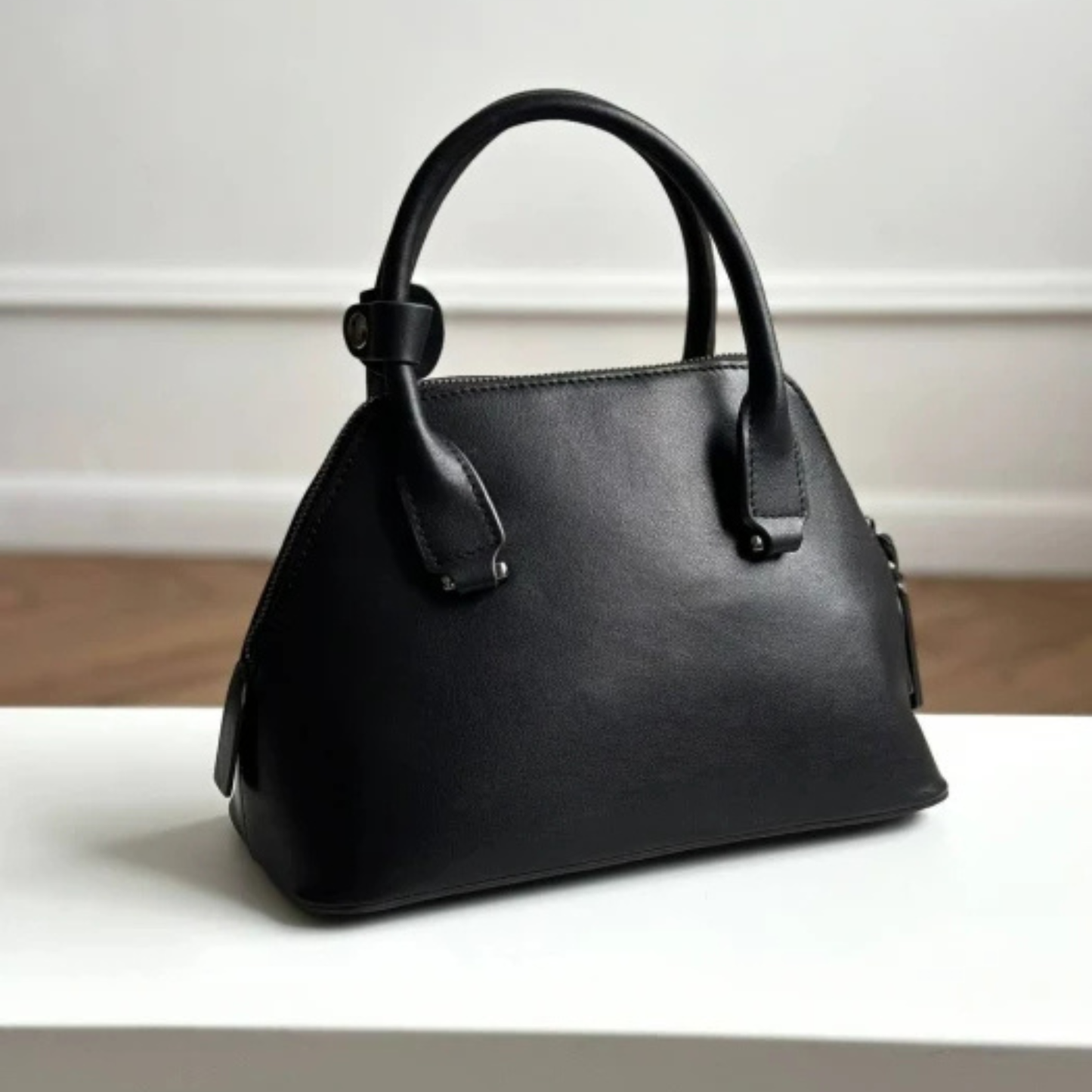 Mini Structured Leather Tote Bag