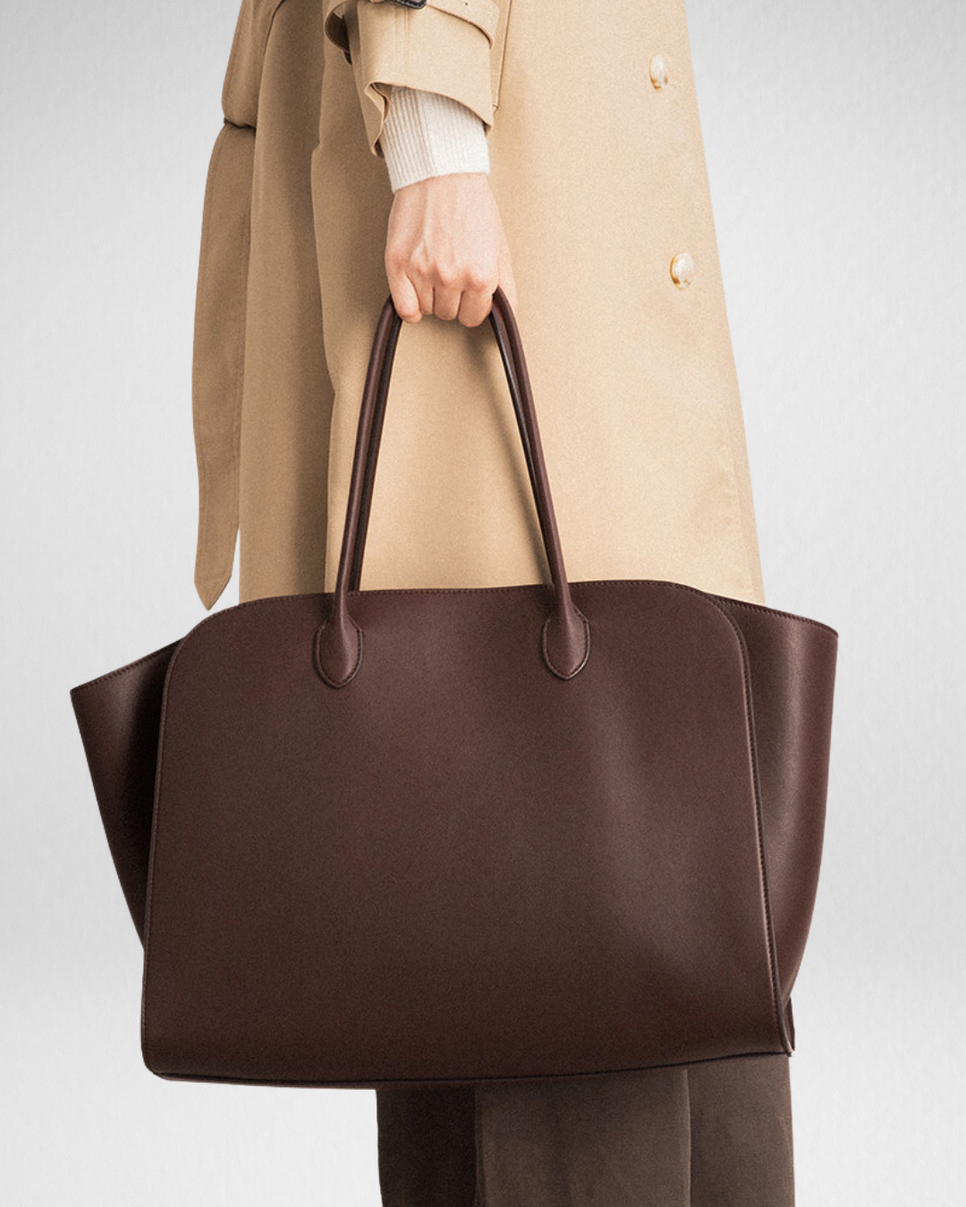 Die „Row-Margaux-inspirierte“ luxuriöse Leder-Tragetasche