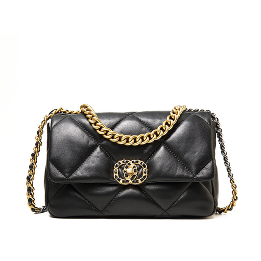 CH Quilted Oil-Waxed Leather Chain Bag