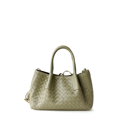 Woven Carryall Leather Shoulder Tote