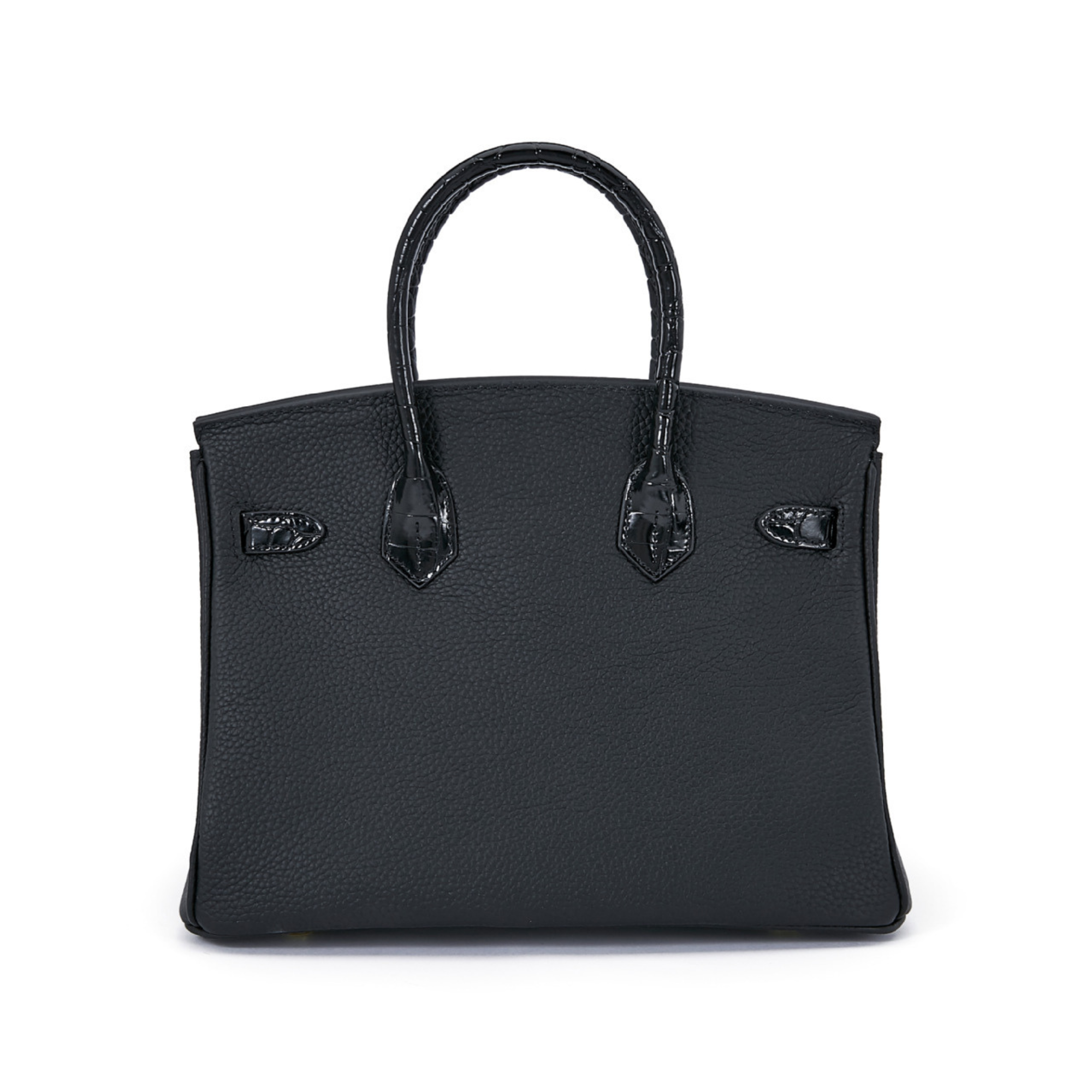 Custom handcrafted Duo CrocoPrinted x Togo leather handbag