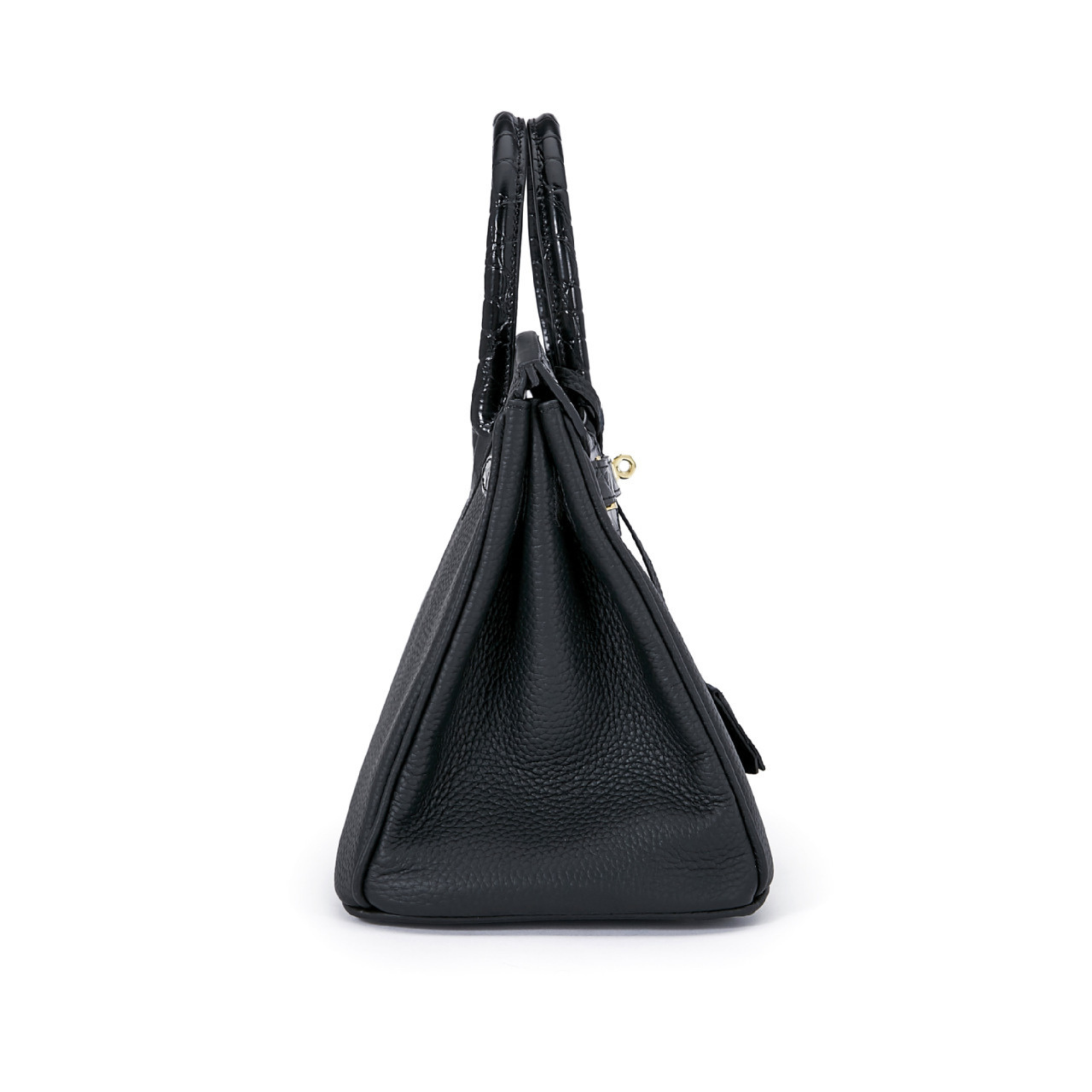 Custom handcrafted Duo CrocoPrinted x Togo leather handbag