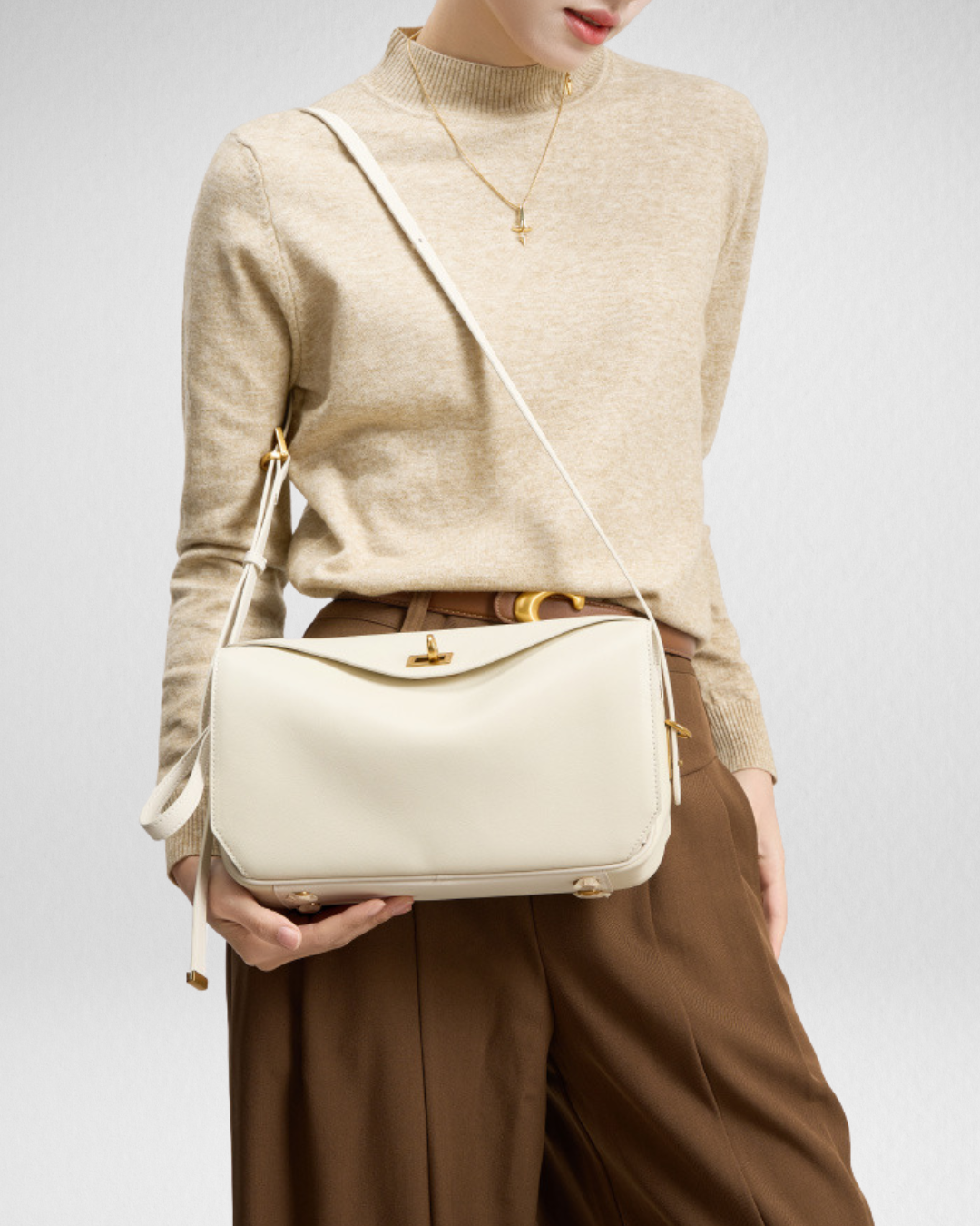 Le 7-Inspired Bowling Leather Shoulder Bag