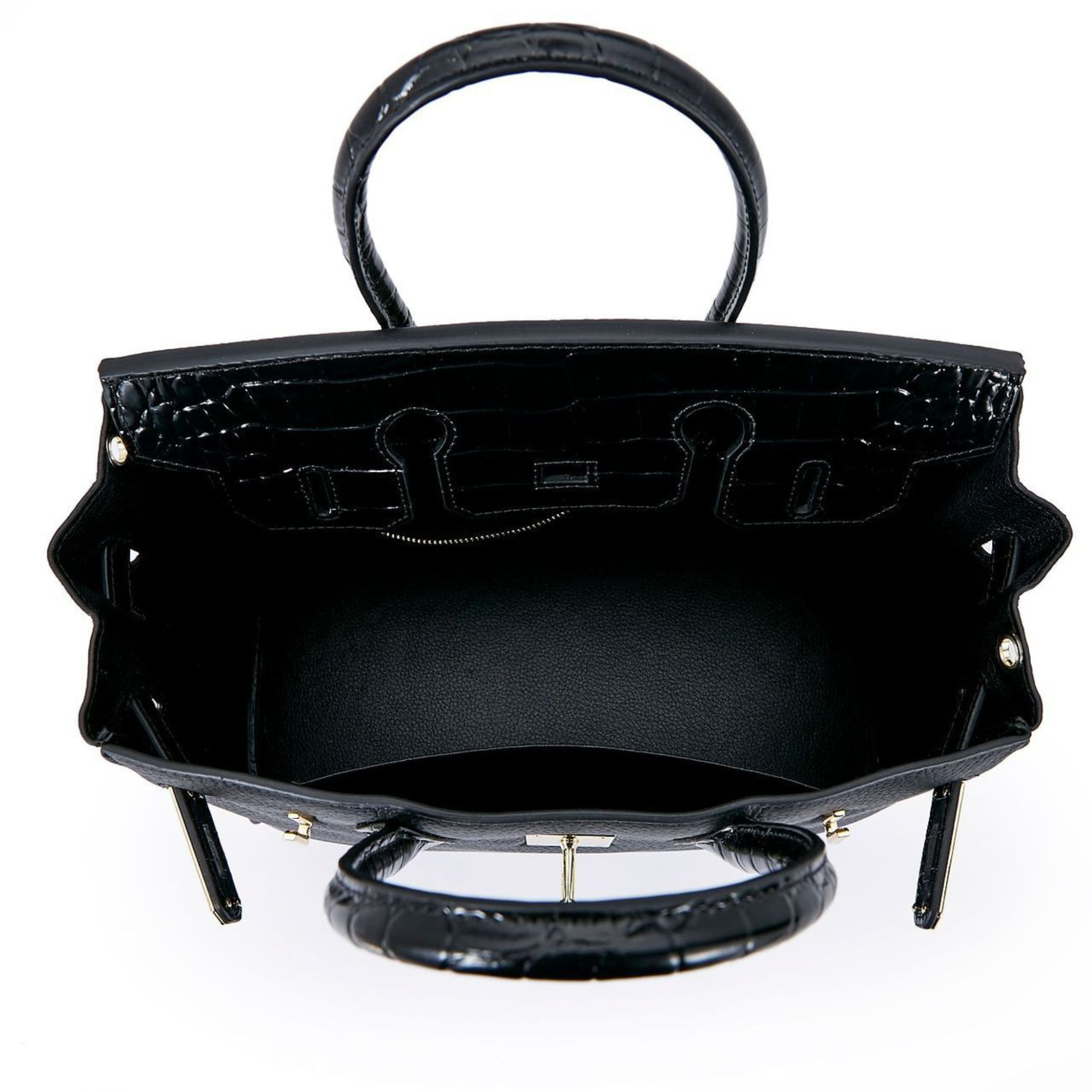 Custom handcrafted Duo CrocoPrinted x Togo leather handbag