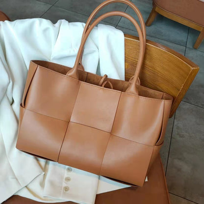 The "Bottega-Veneta-Arco-inspired" Luxurious Woven Large Leather Tote Bag