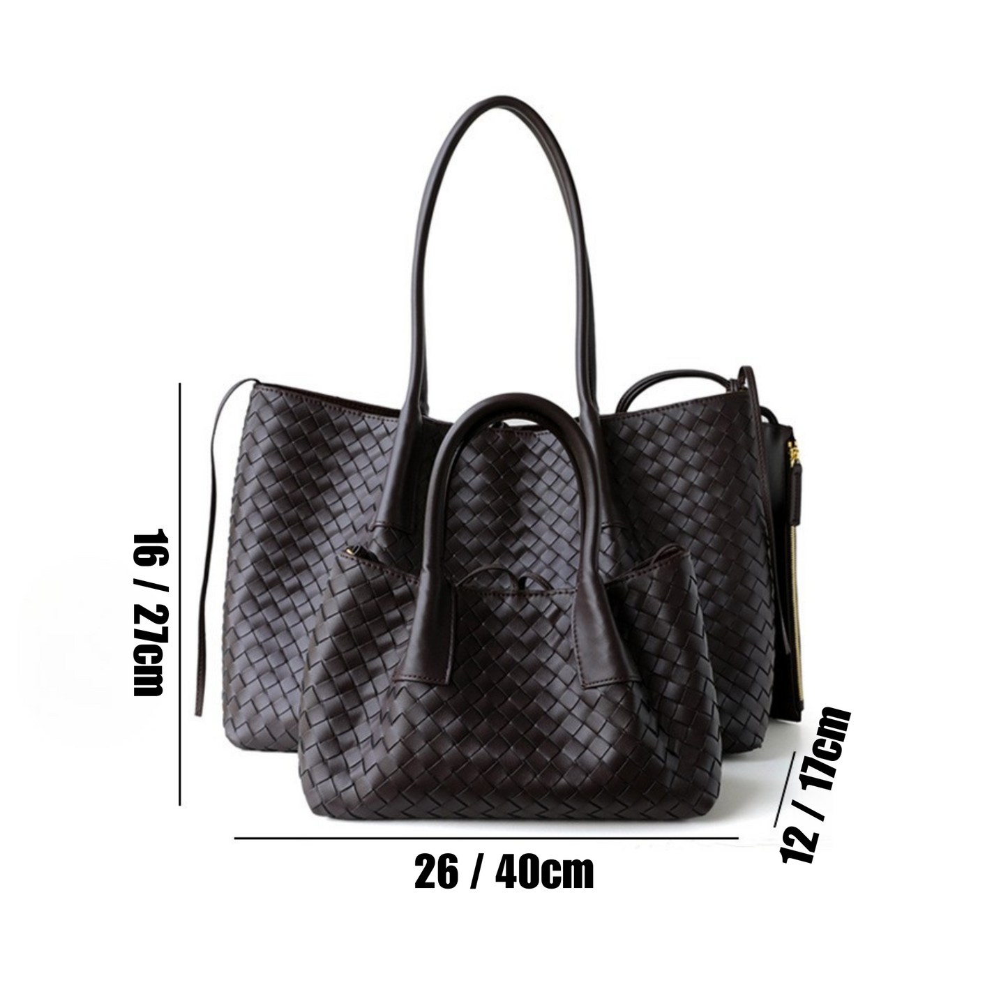 Woven Carryall Leather Shoulder Tote