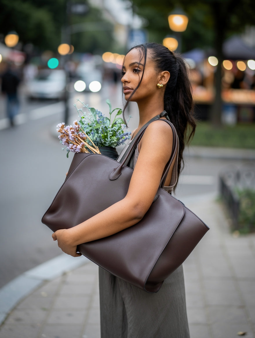 Large Luxurious Leather Tote Bag