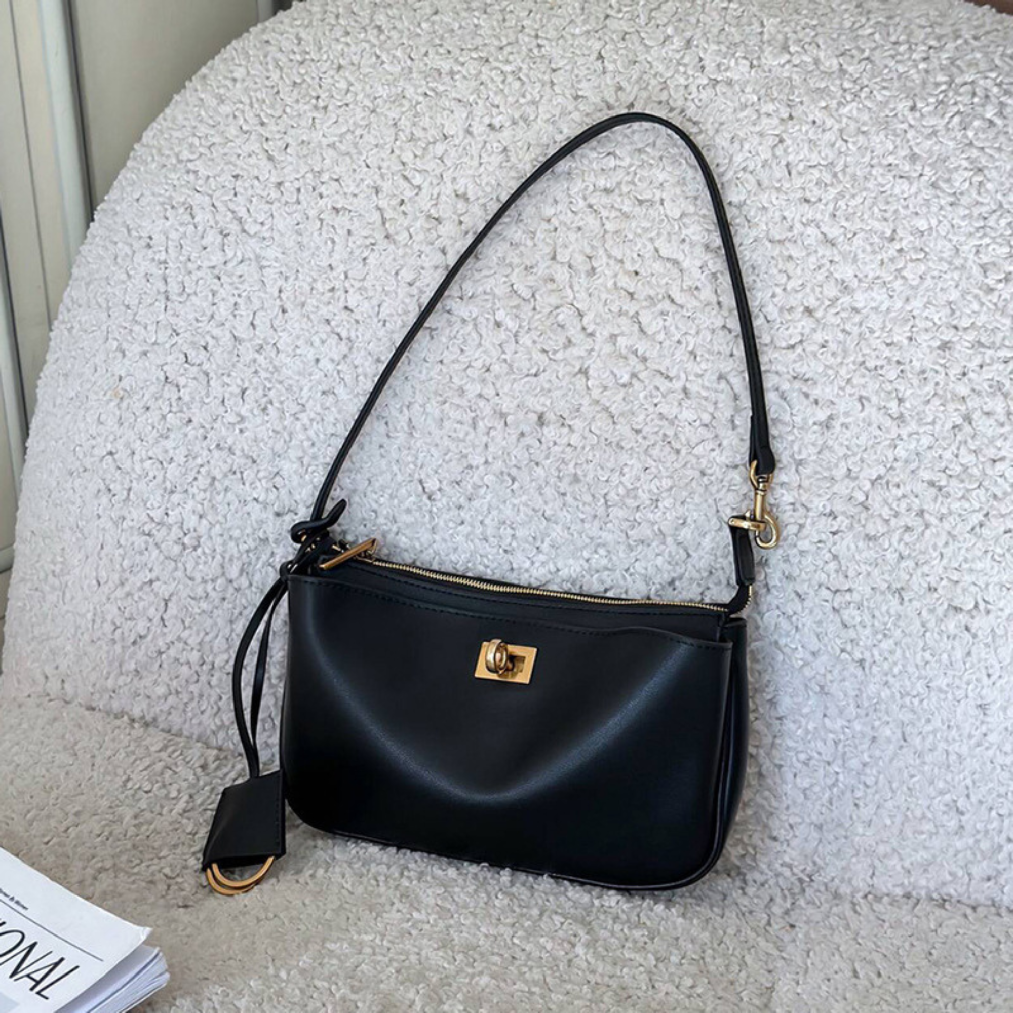 Nano Sling‑Style Leather Shoulder Bag with Flap