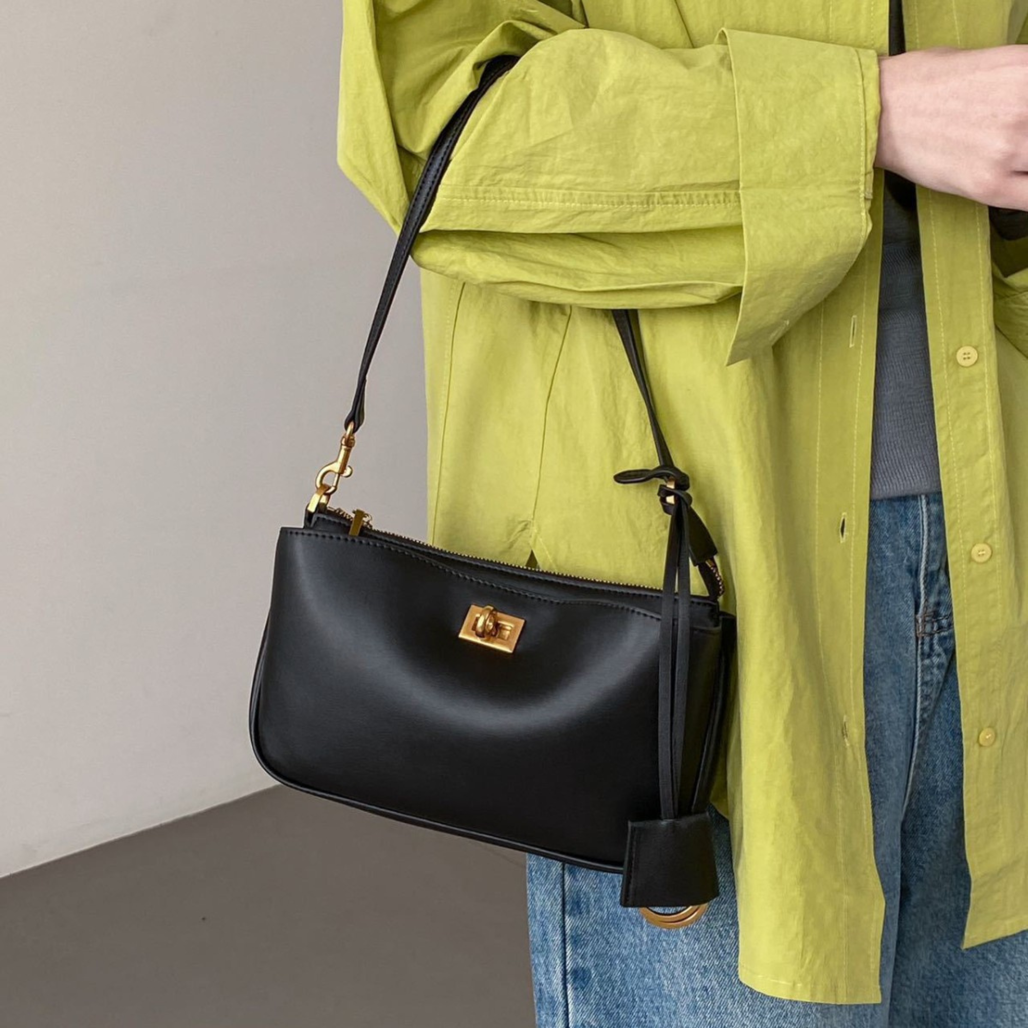 Nano Sling‑Style Leather Shoulder Bag with Flap