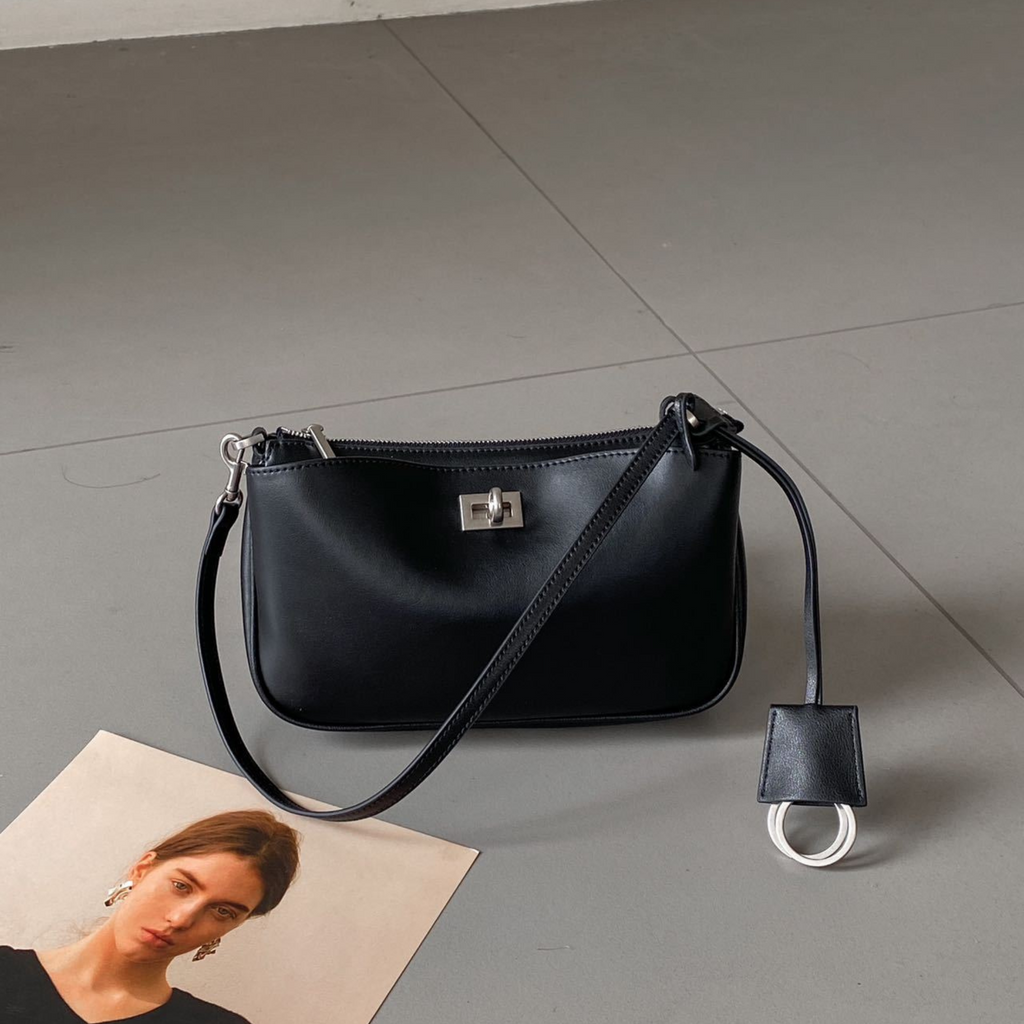 Nano Sling‑Style Leather Shoulder Bag with Flap